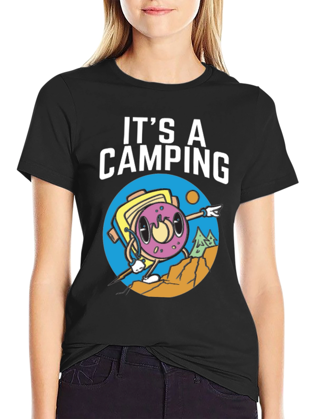 Camping Donut Graphic Tee - Adventurous Humor