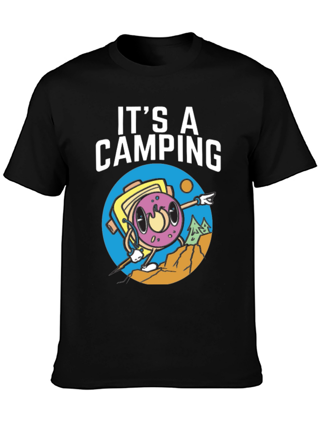 Camping Donut Graphic Tee - Adventurous Humor