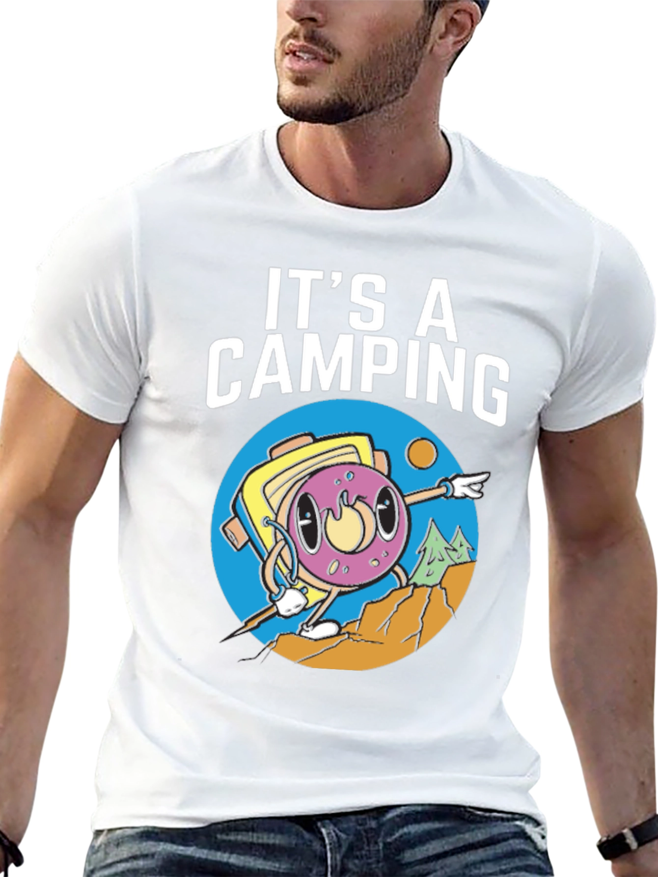 Camping Donut Graphic Tee - Adventurous Humor