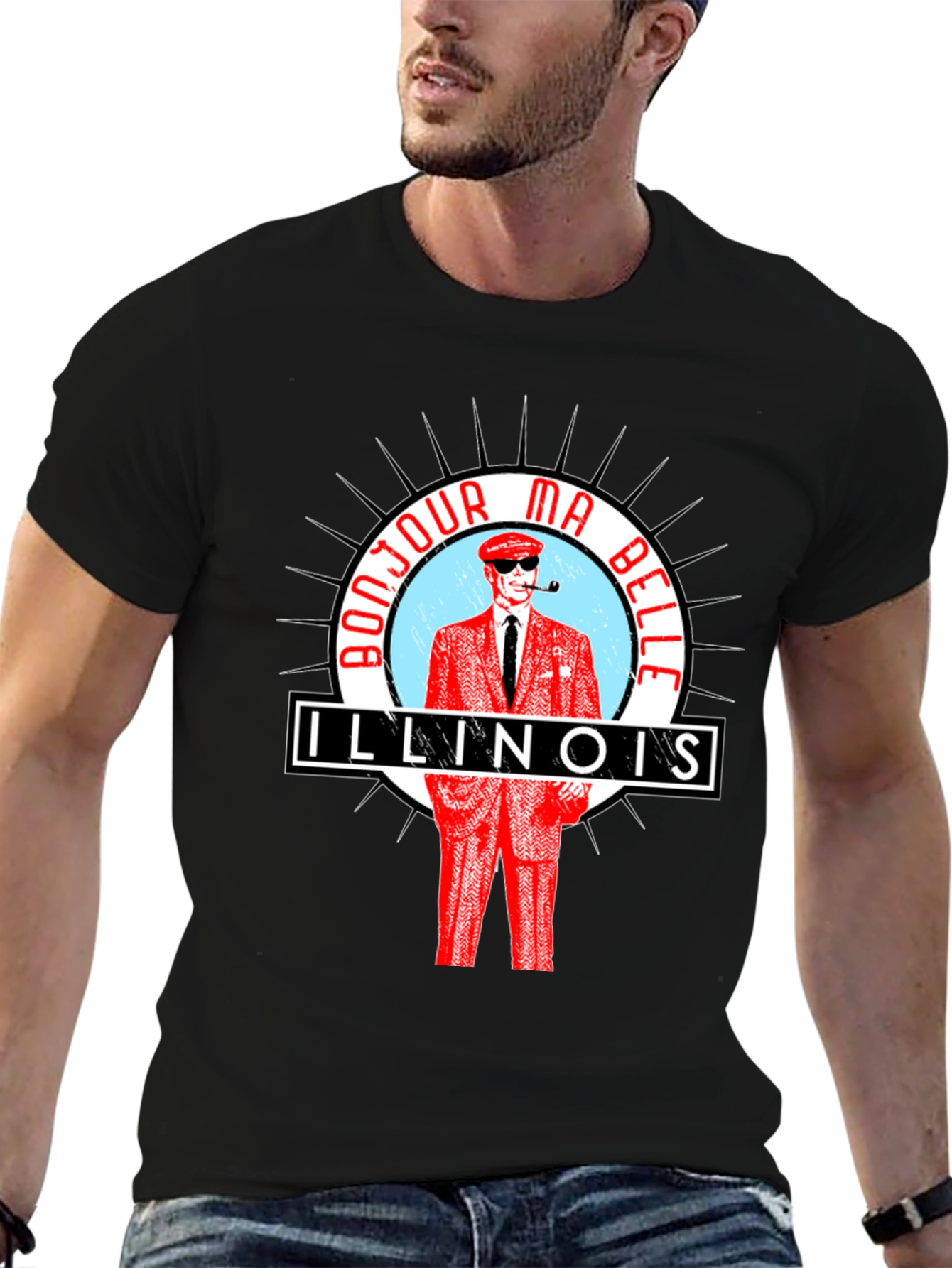 Bonjour Ma Belle Illinois Graphic T-Shirt