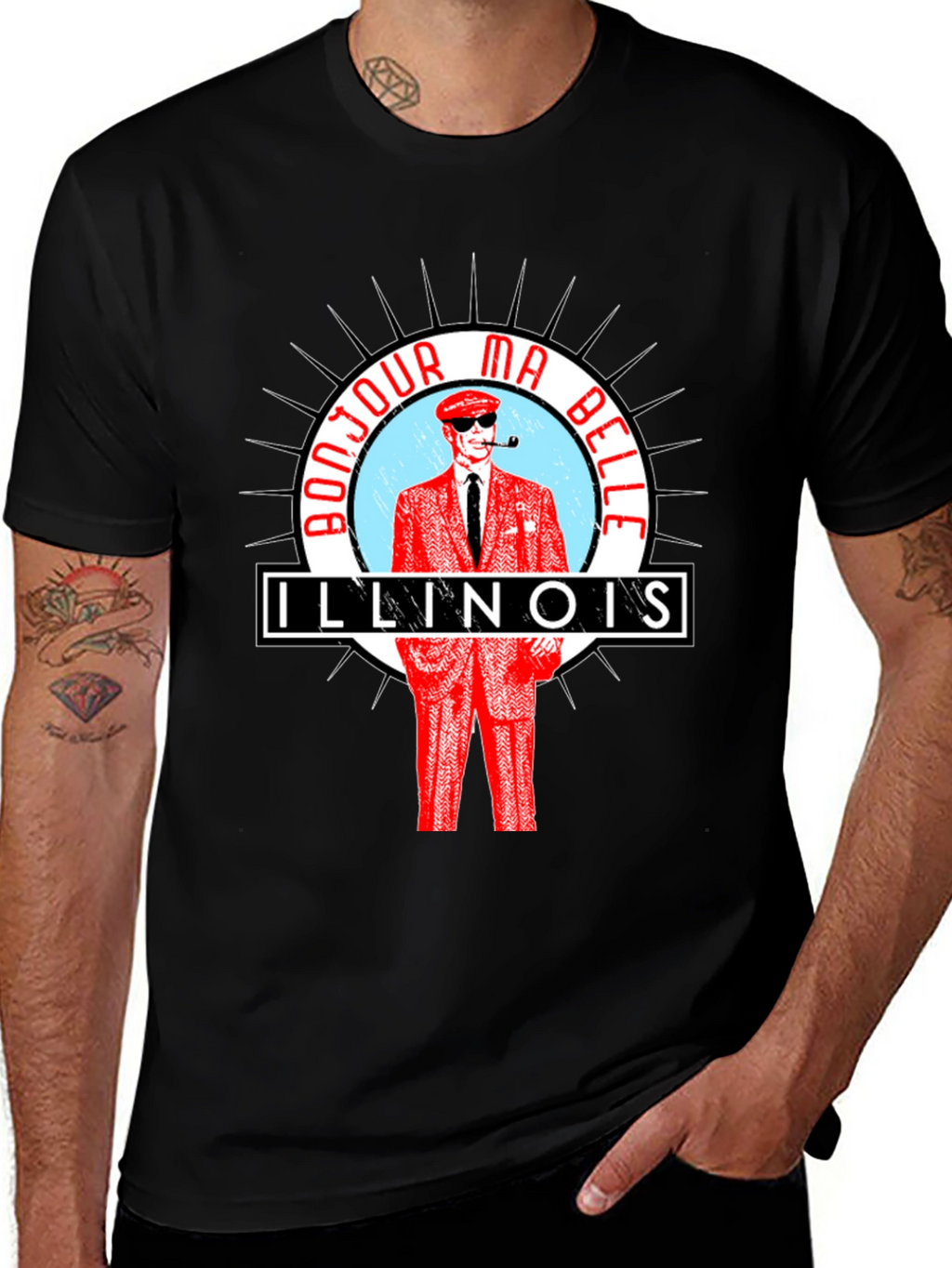 Bonjour Ma Belle Illinois Graphic T-Shirt