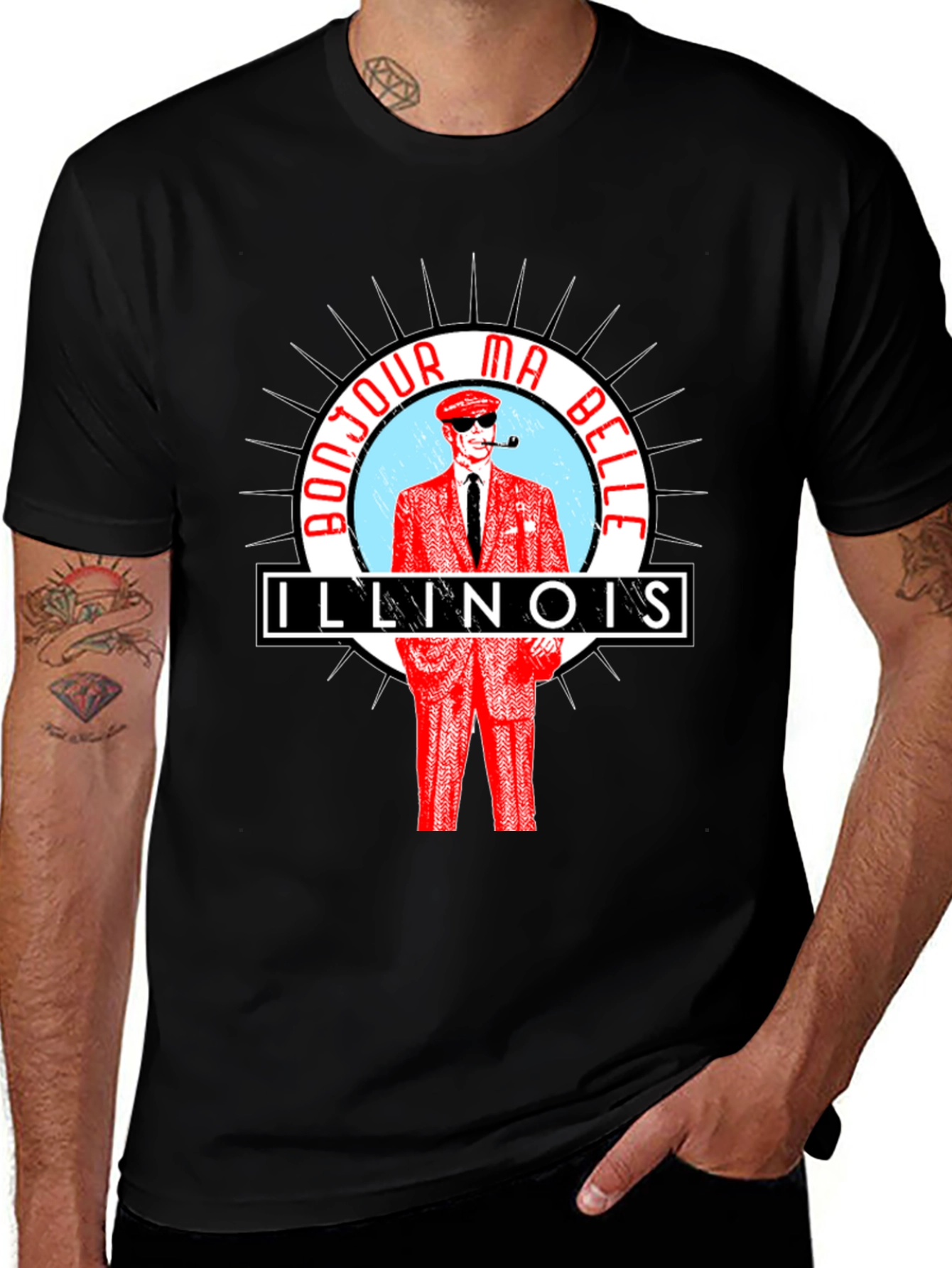 Bonjour Ma Belle Illinois Graphic T-Shirt
