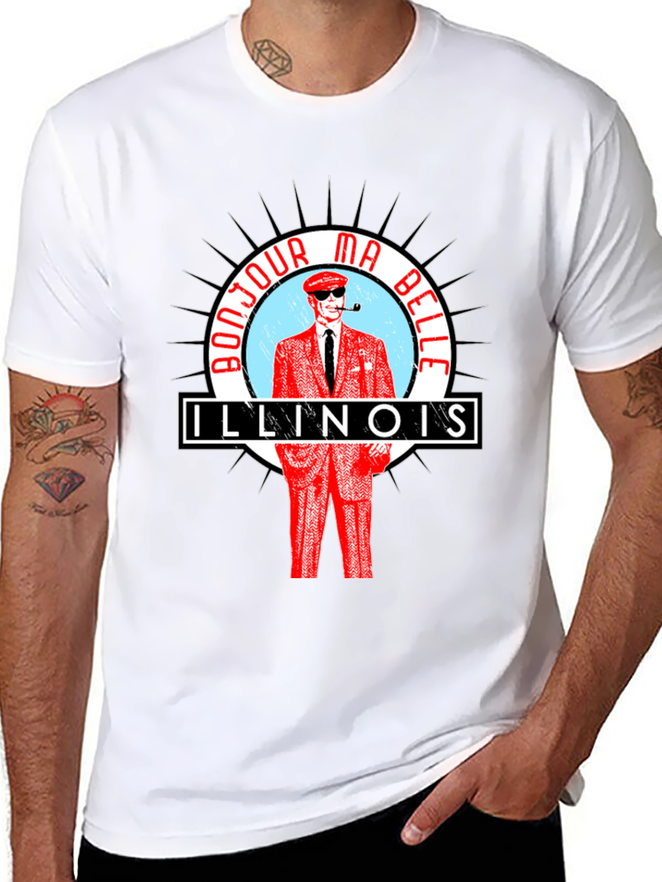 Bonjour Ma Belle Illinois Graphic T-Shirt