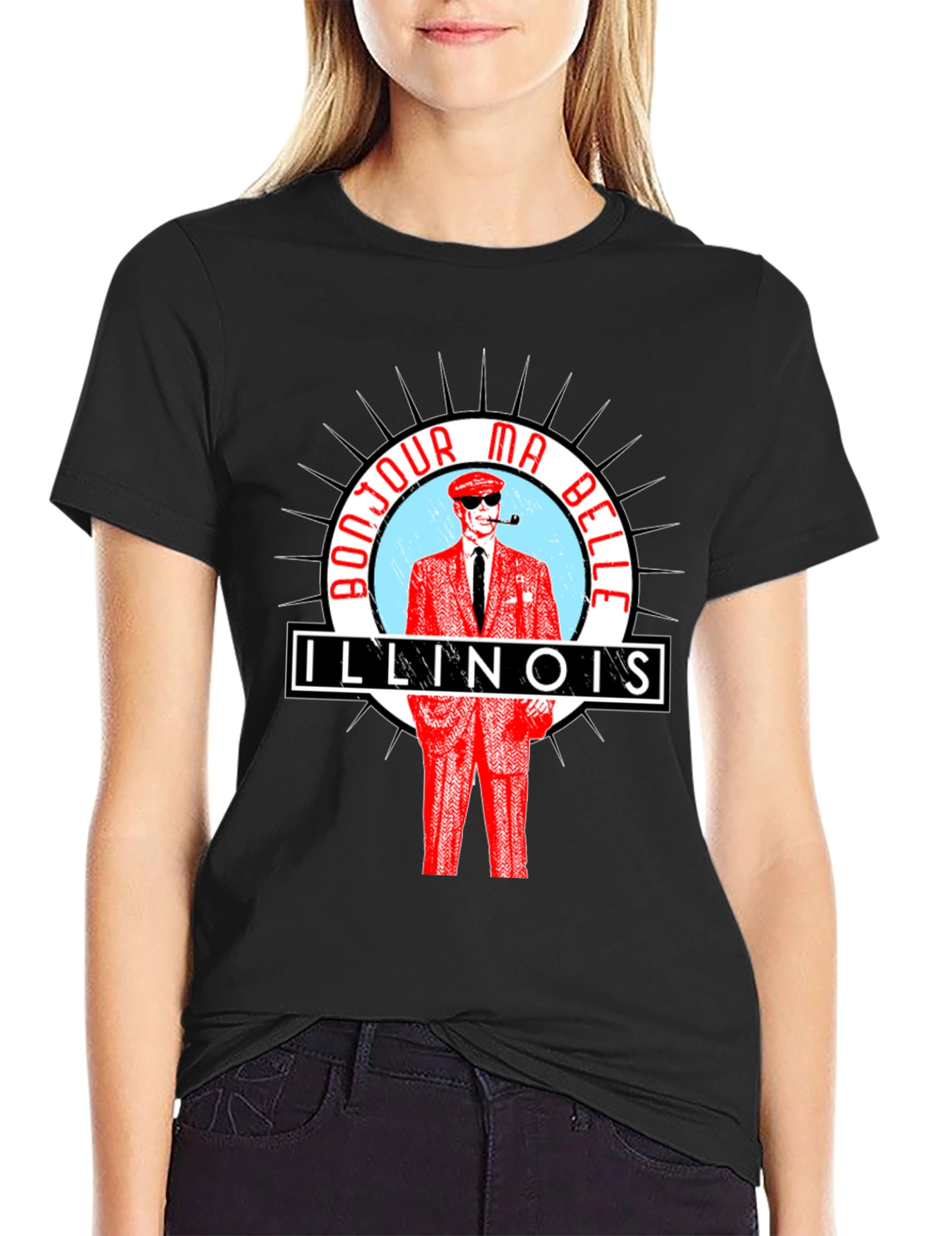 Bonjour Ma Belle Illinois Graphic T-Shirt