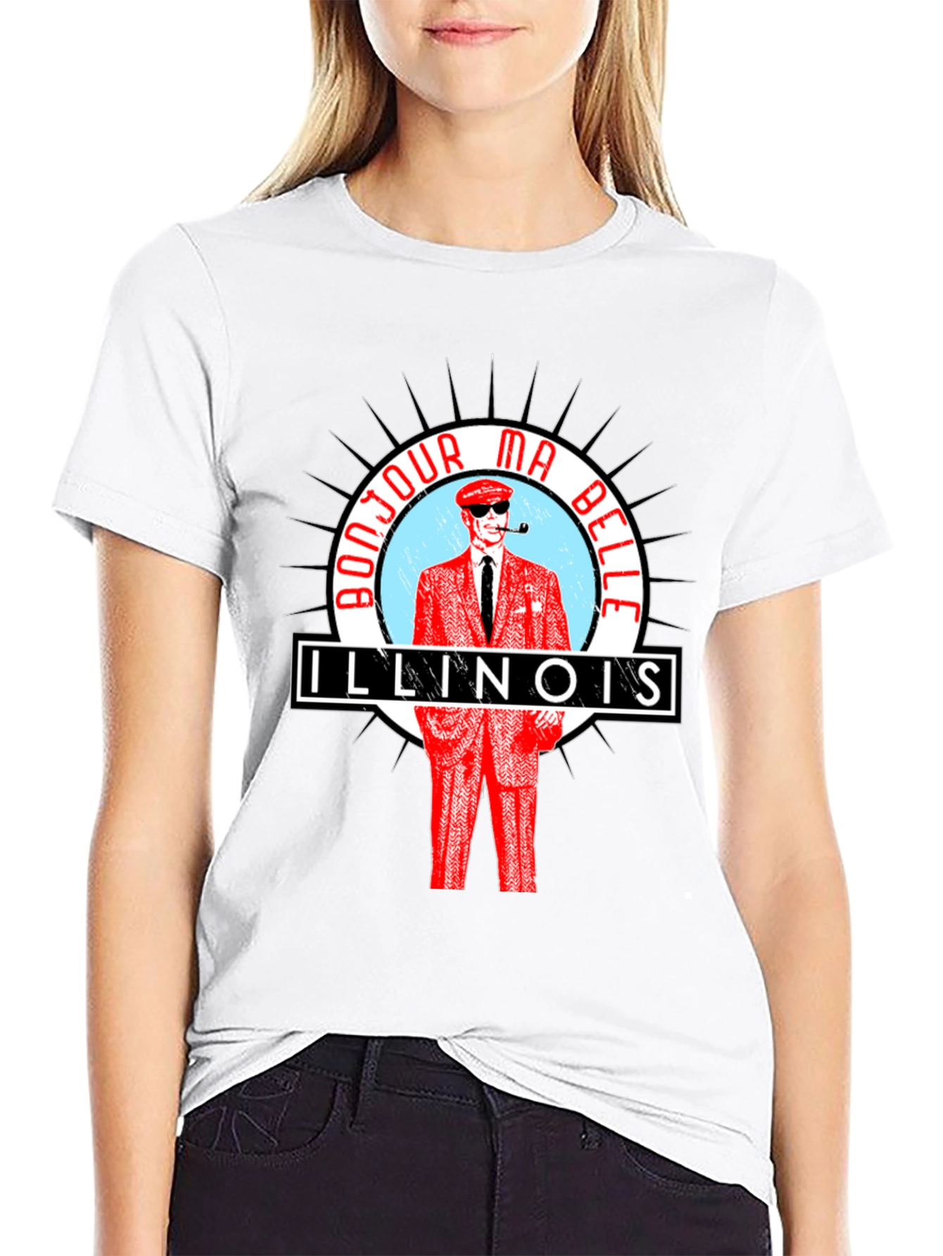 Bonjour Ma Belle Illinois Graphic T-Shirt