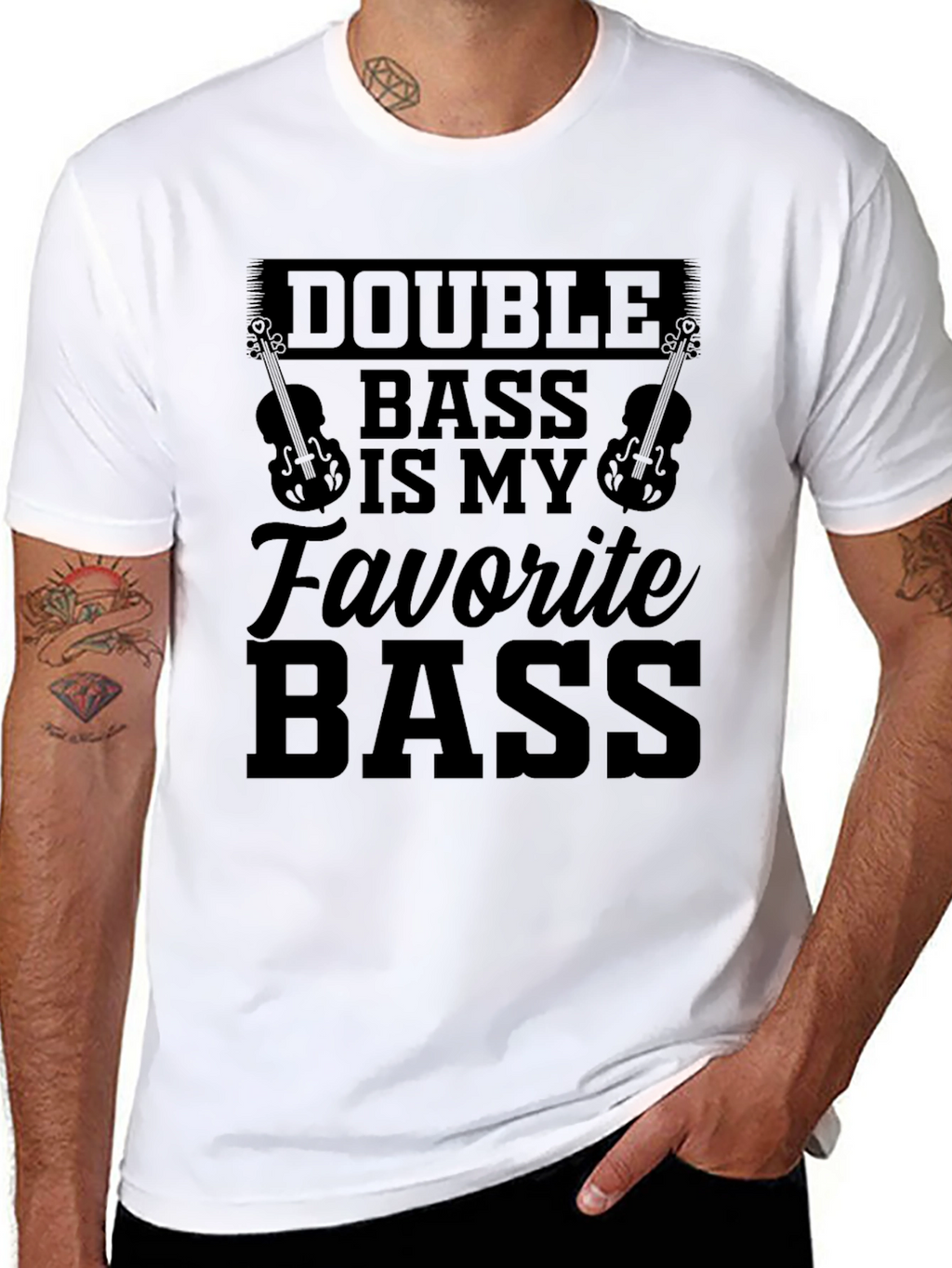 Double Bass is my Favorite Bass Black T-Shirt
