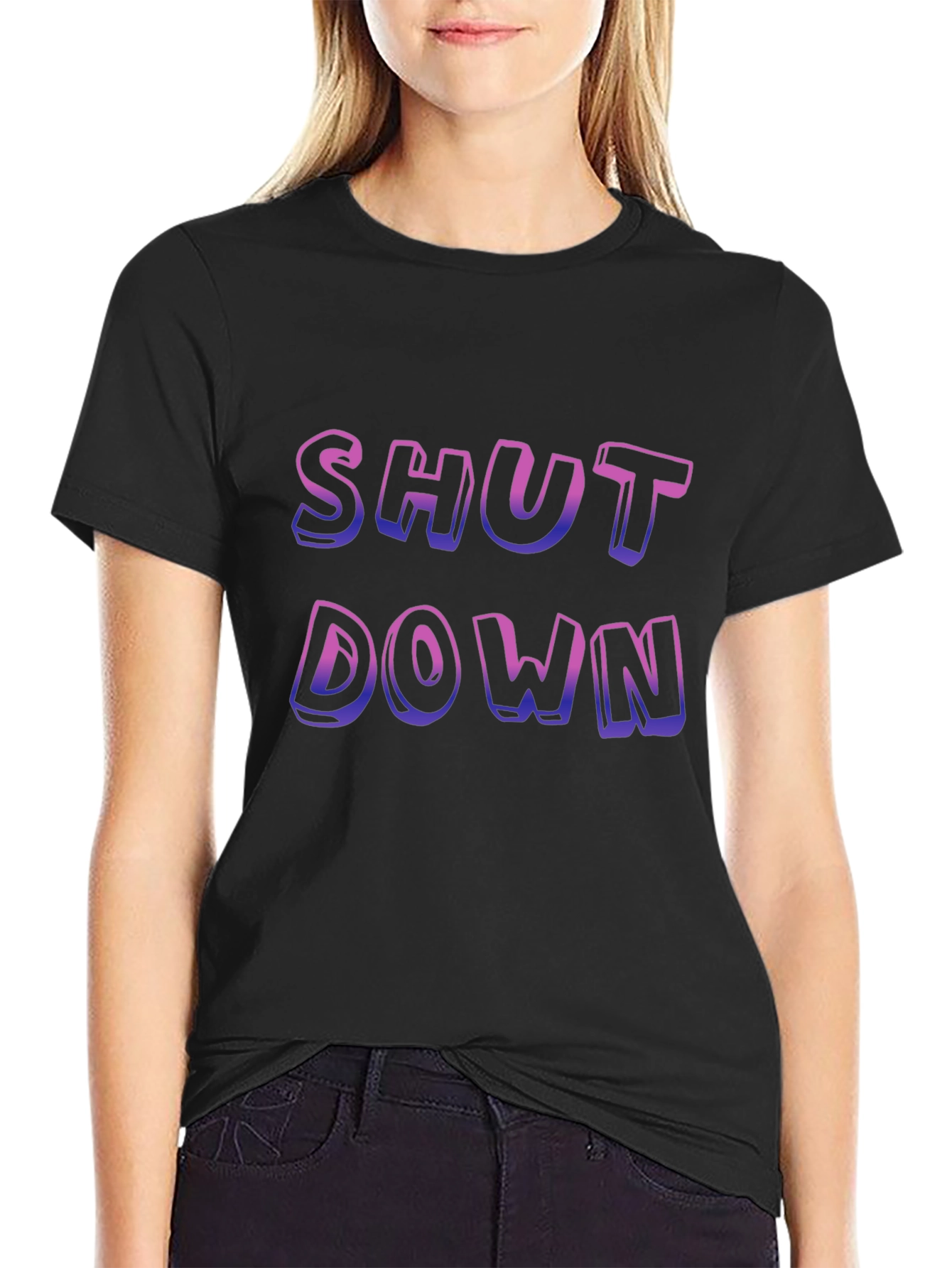 Shut Down Graphic T-Shirt - Bold Statement Tee