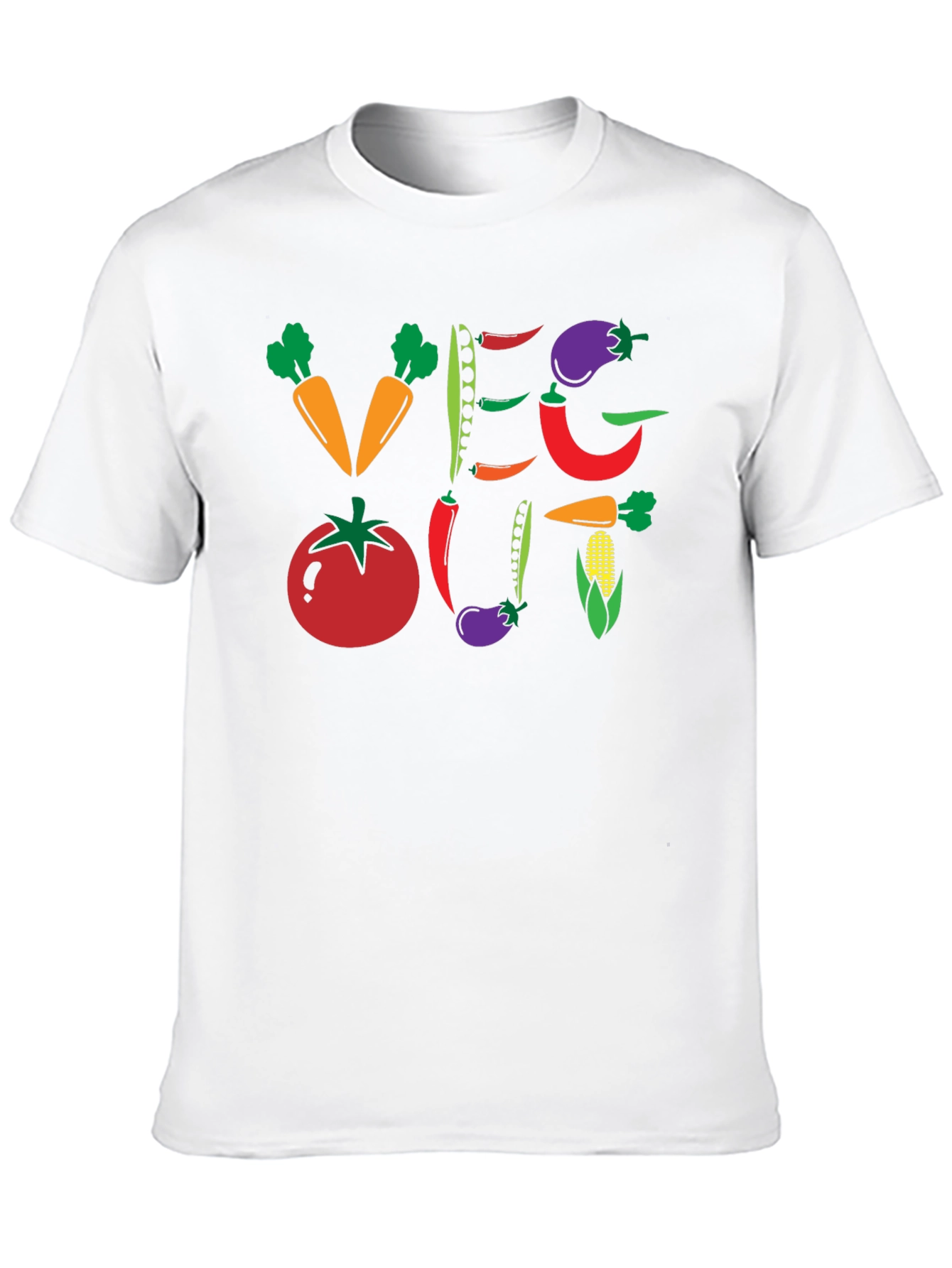 Veg Out Graphic T-Shirt - Black Vegan Tee