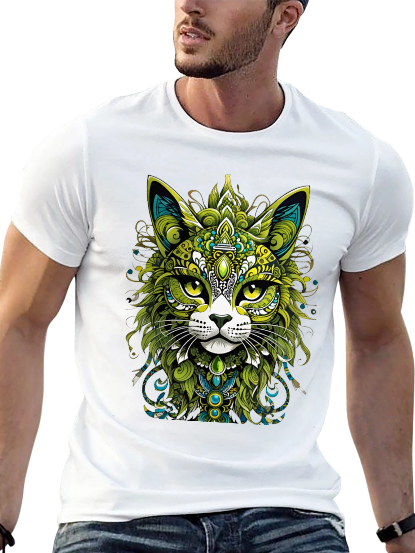 Ornate Cat Graphic T-Shirt