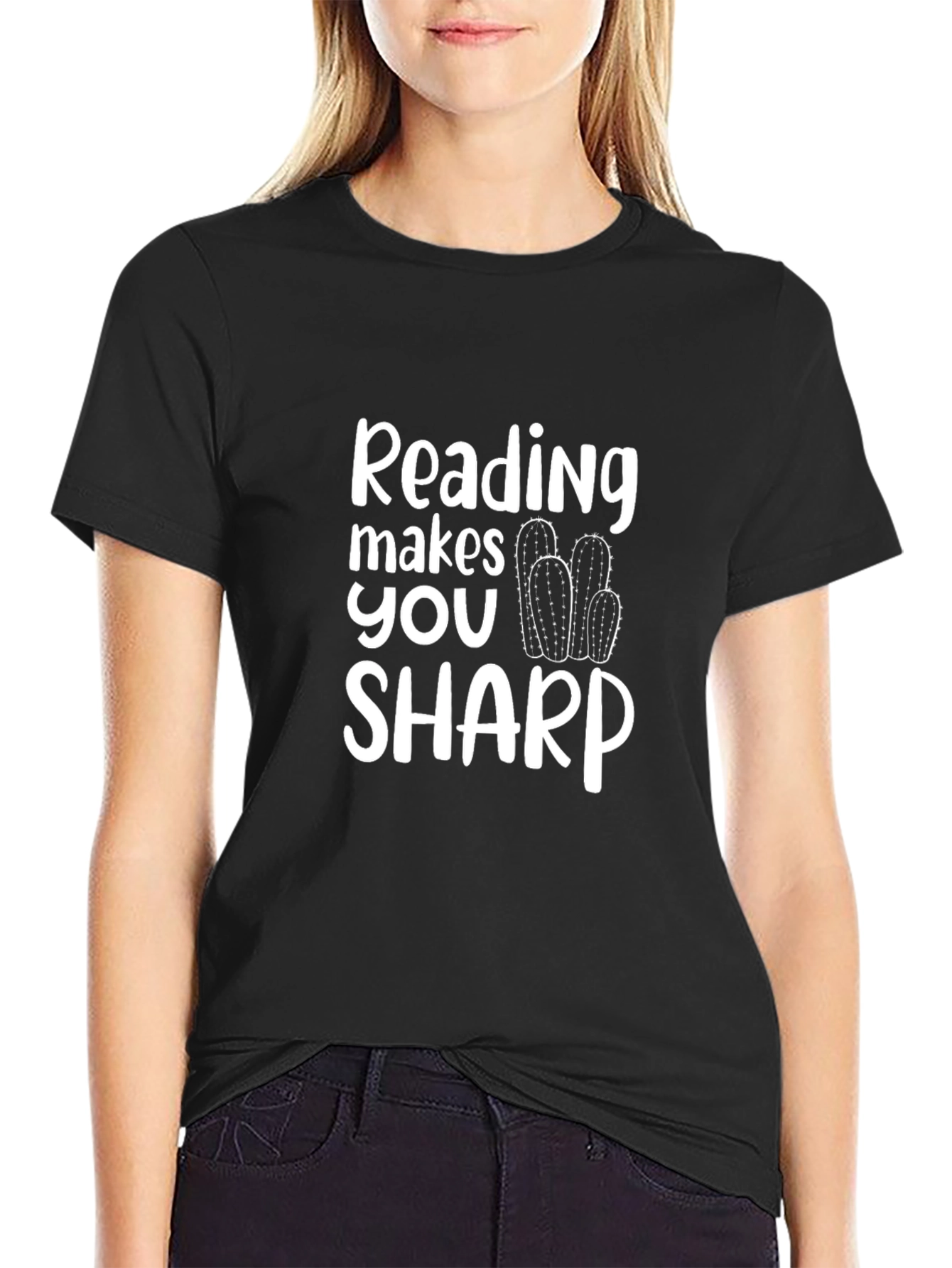 Reading Makes You Sharp T-Shirt - Black Cotton Tee