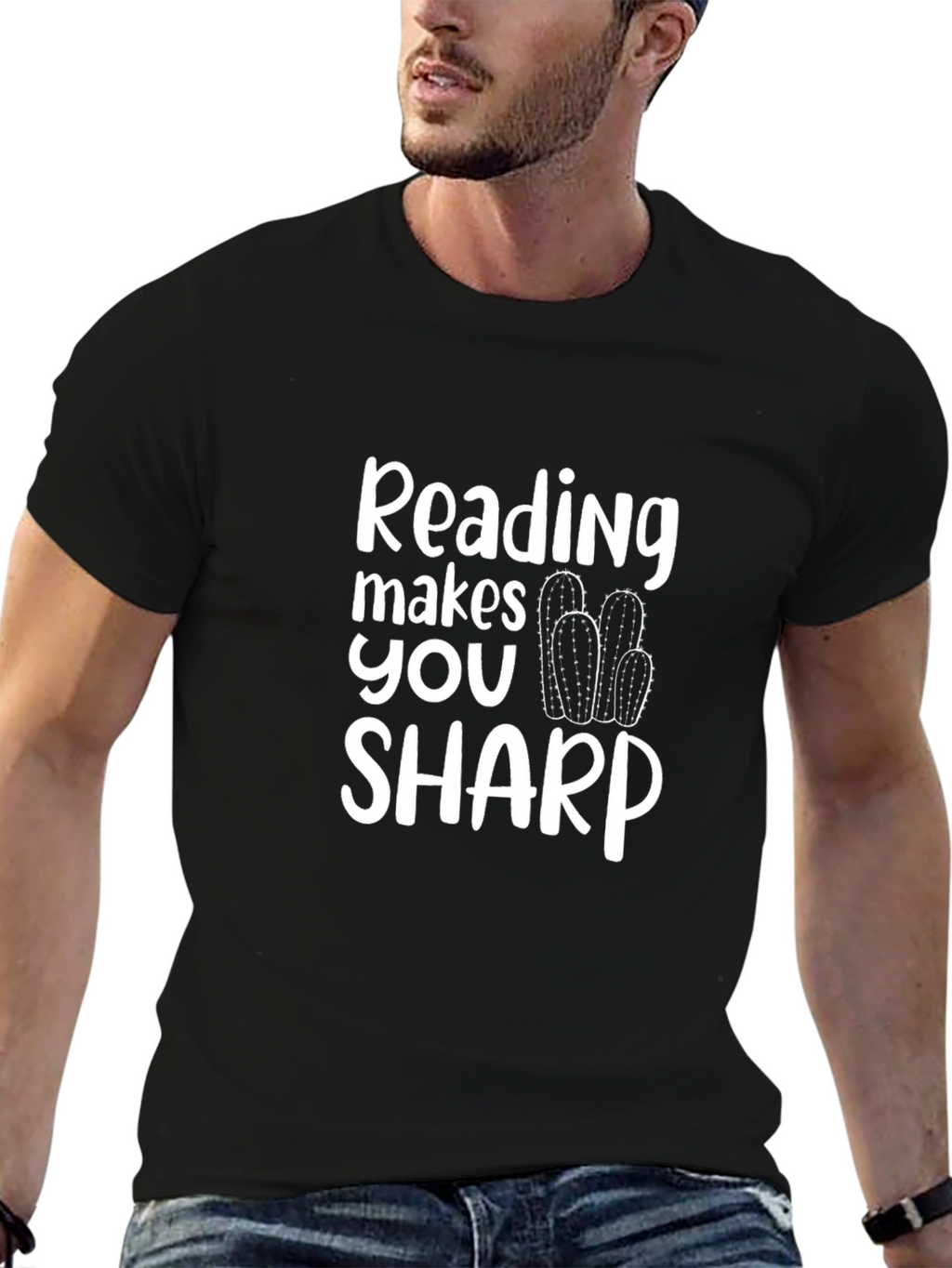 Reading Makes You Sharp T-Shirt - Black Cotton Tee