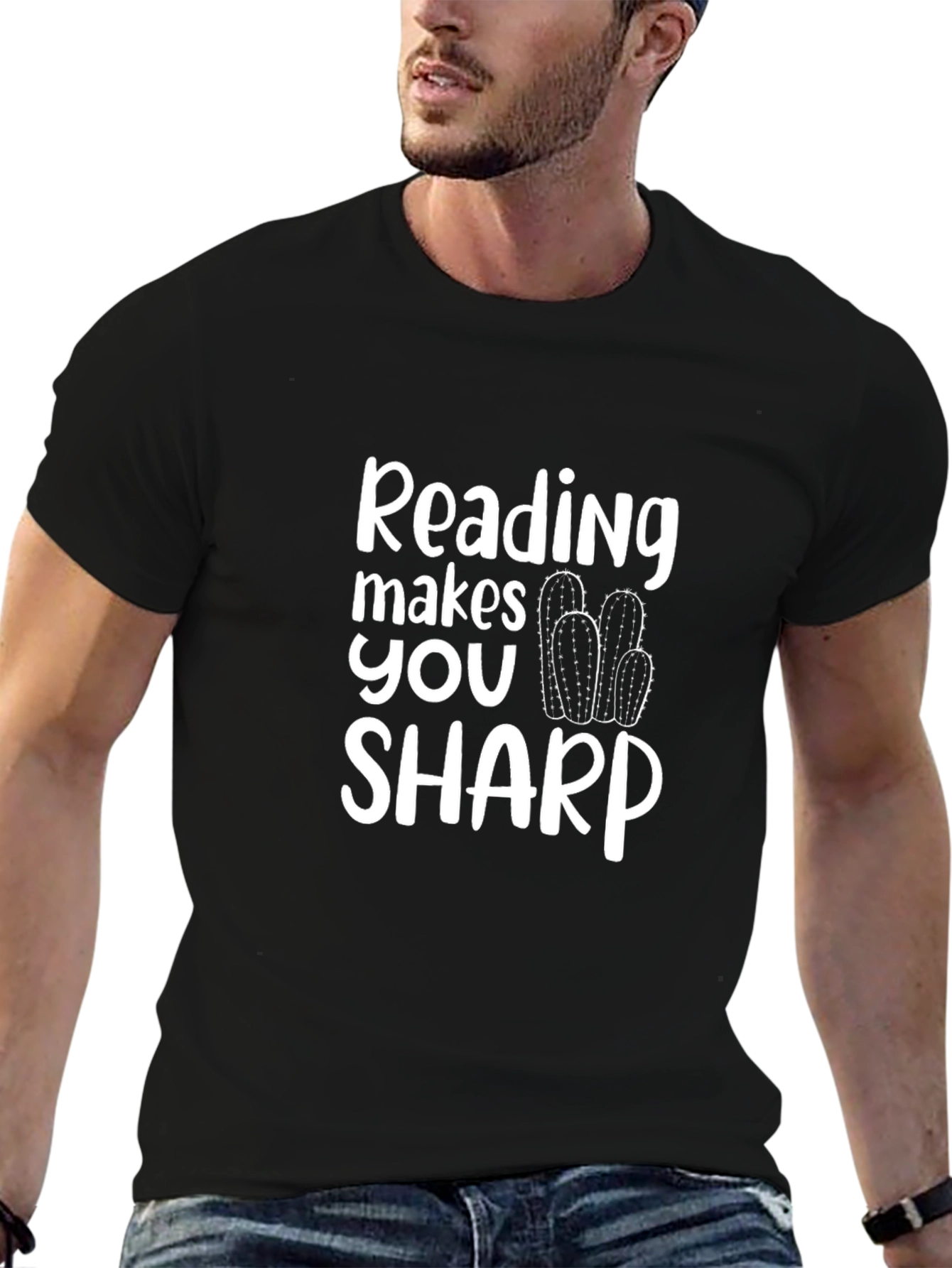 Reading Makes You Sharp T-Shirt - Black Cotton Tee