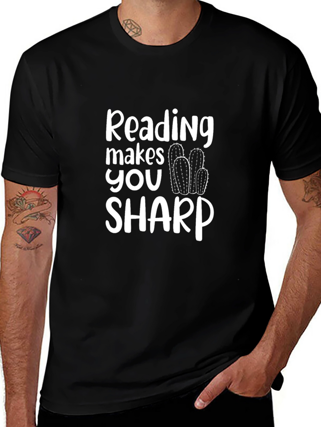 Reading Makes You Sharp T-Shirt - Black Cotton Tee