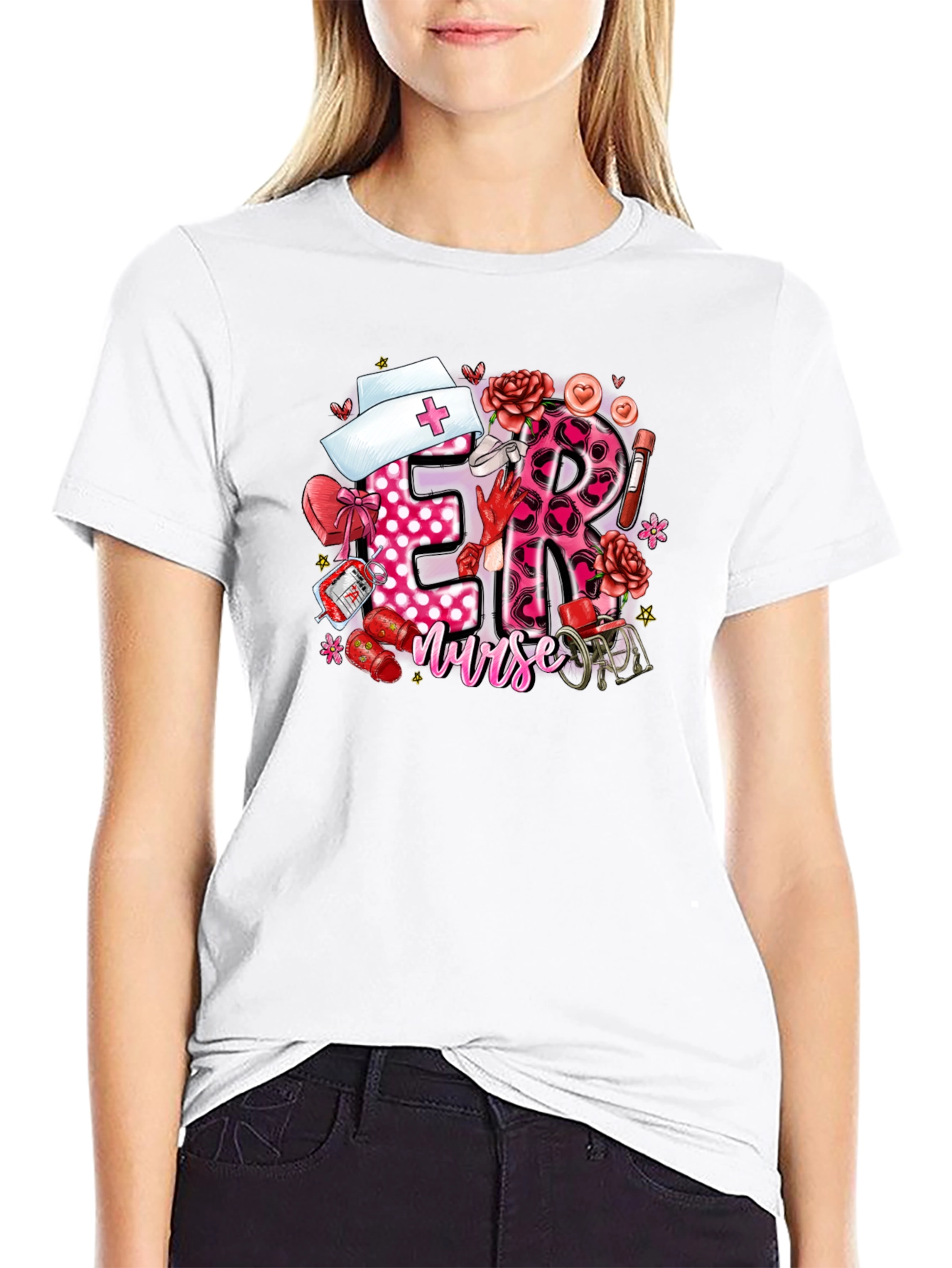 ER Nurse Valentines T-Shirt - Black