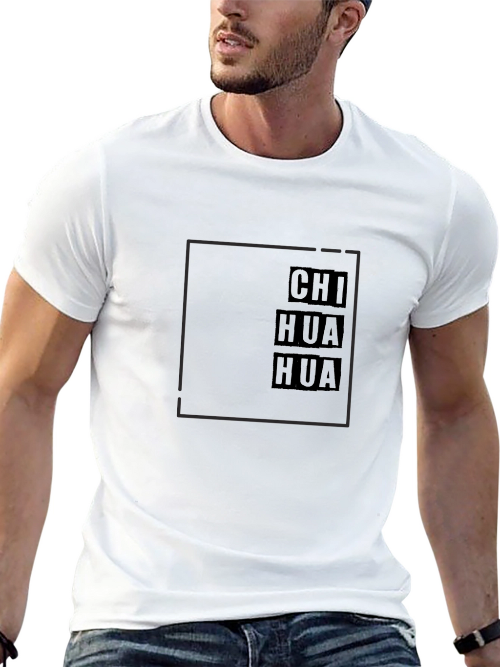 Chihuahua Block Text Graphic Tee - Black