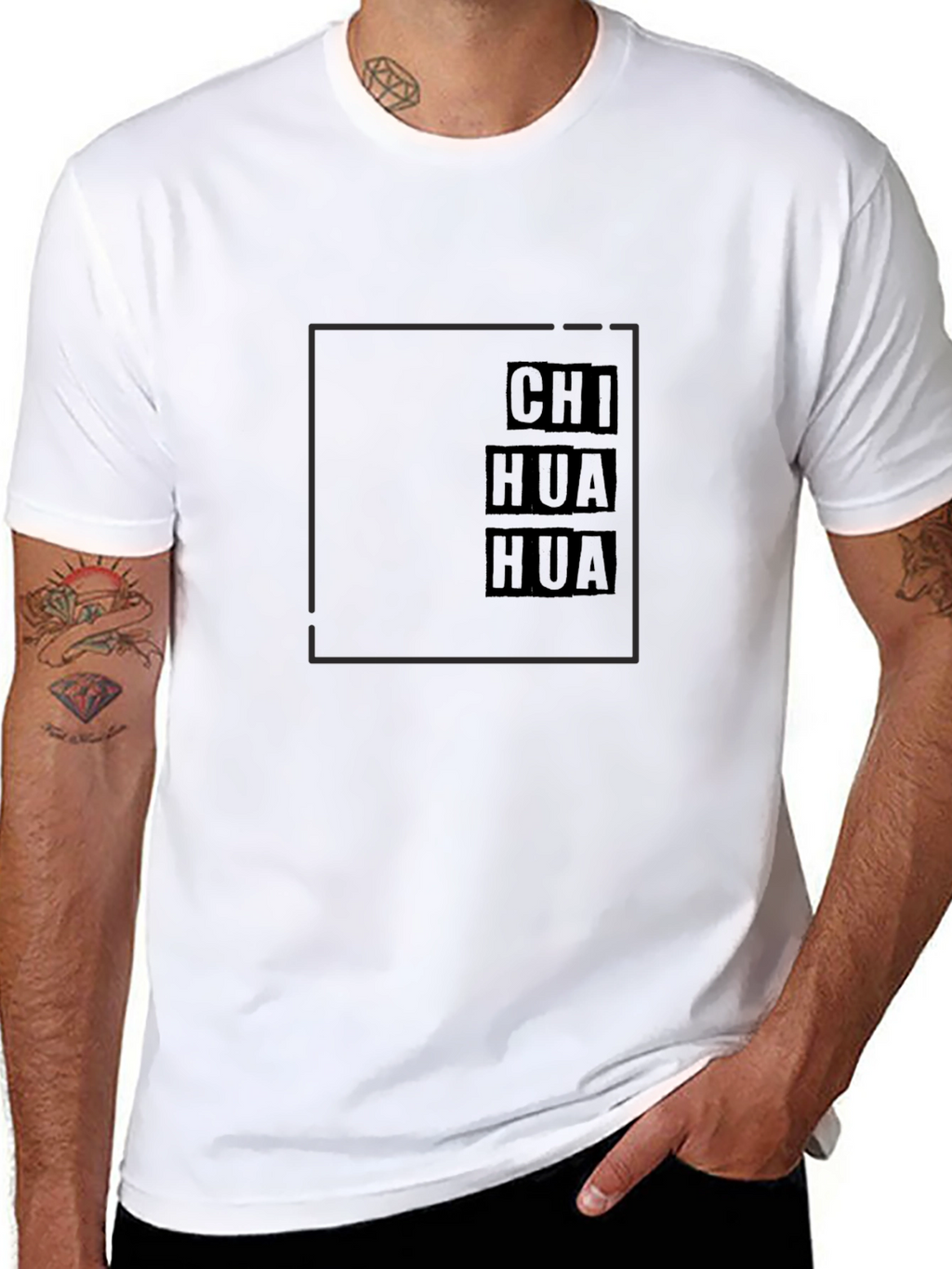 Chihuahua Block Text Graphic Tee - Black