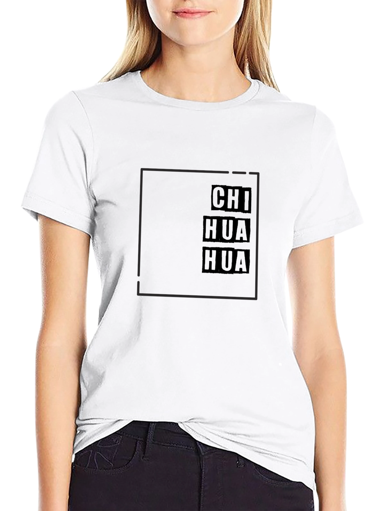 Chihuahua Block Text Graphic Tee - Black