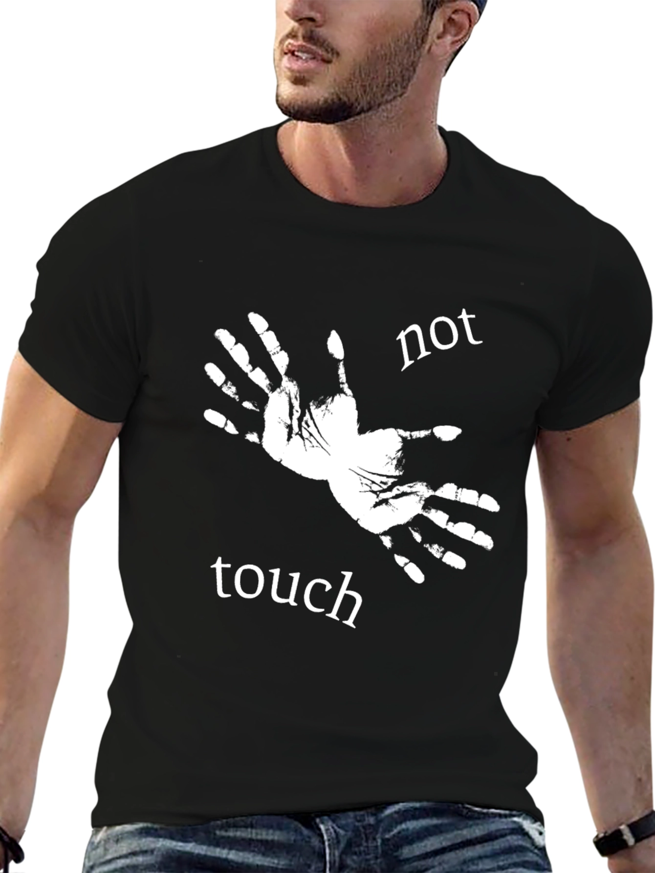 Not Touch Tee - Novelty Graphic Print T-Shirt