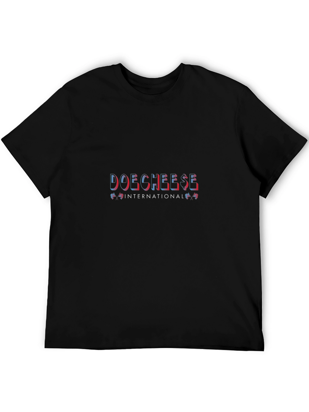 Doecheese International T-Shirt Black Crew Neck