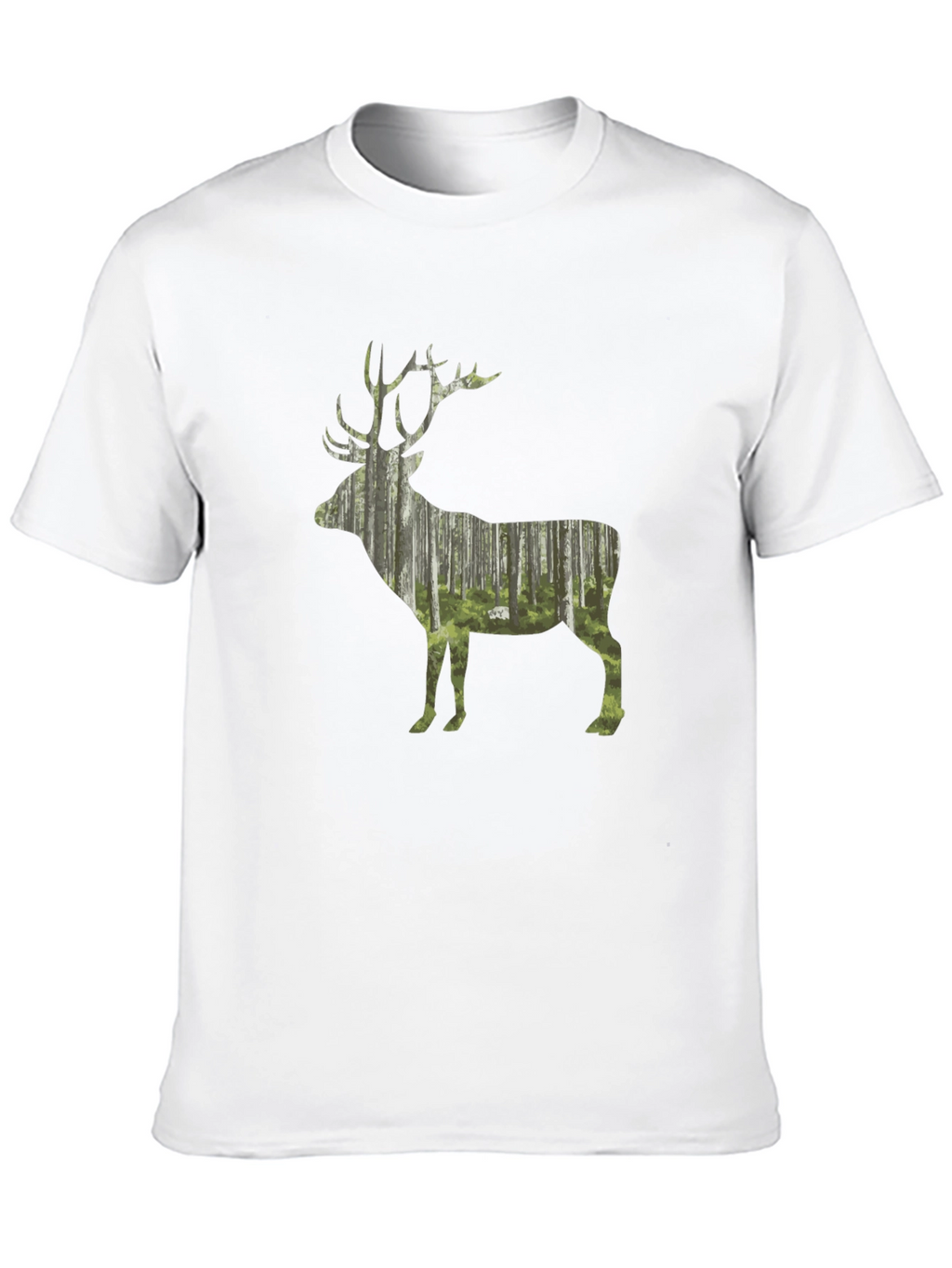 Nature Deer Graphic Black T-Shirt