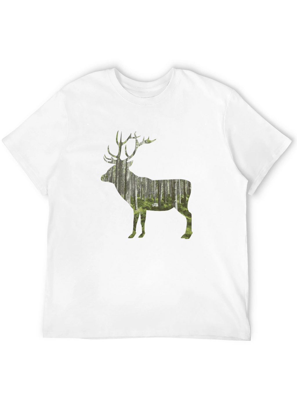 Nature Deer Graphic Black T-Shirt