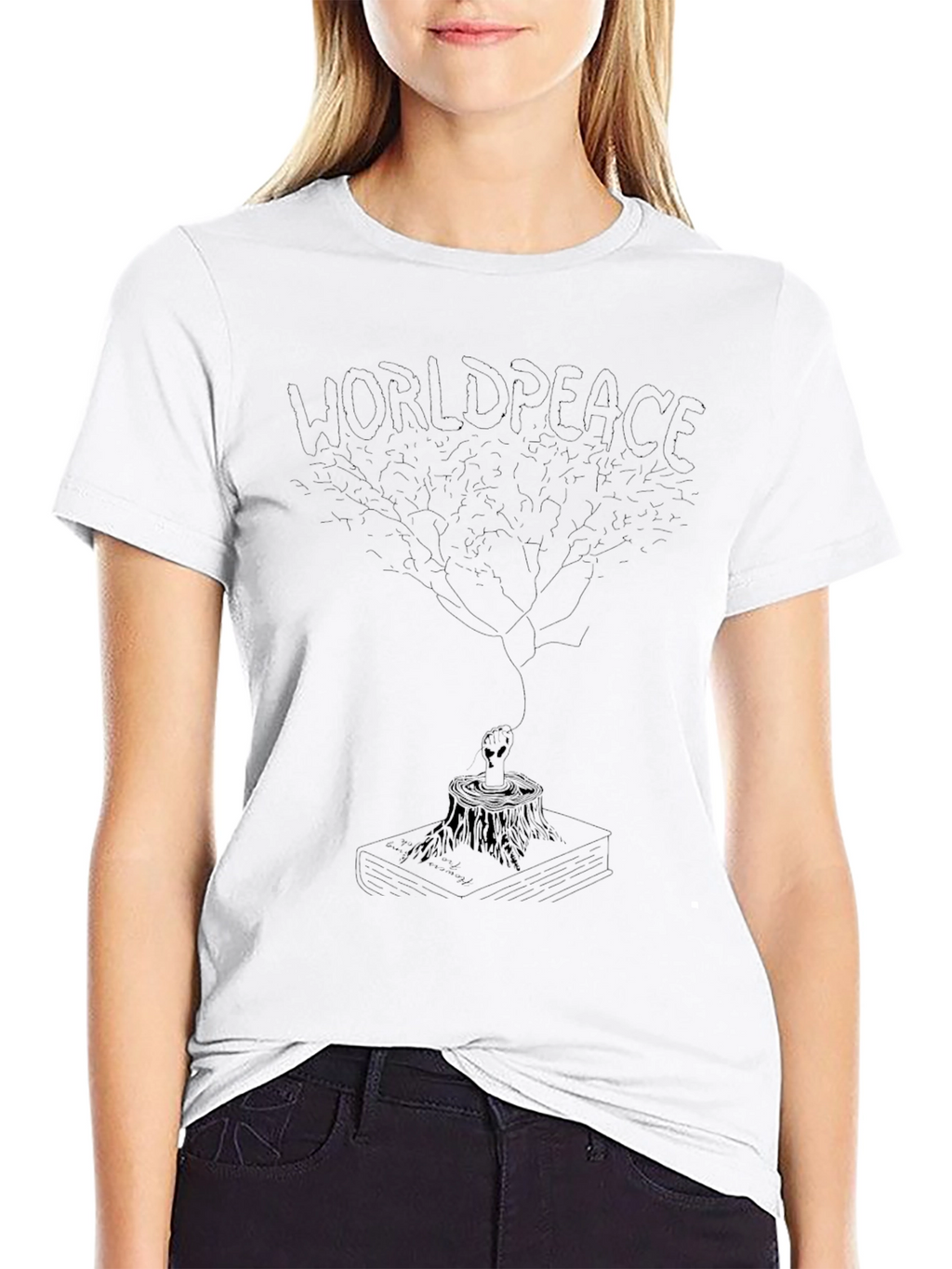 World Peace Tee - Alien and Tree Design