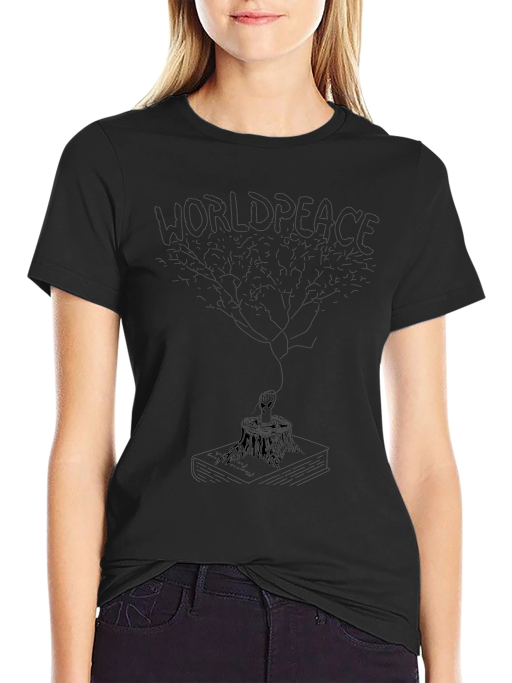 World Peace Tee - Alien and Tree Design