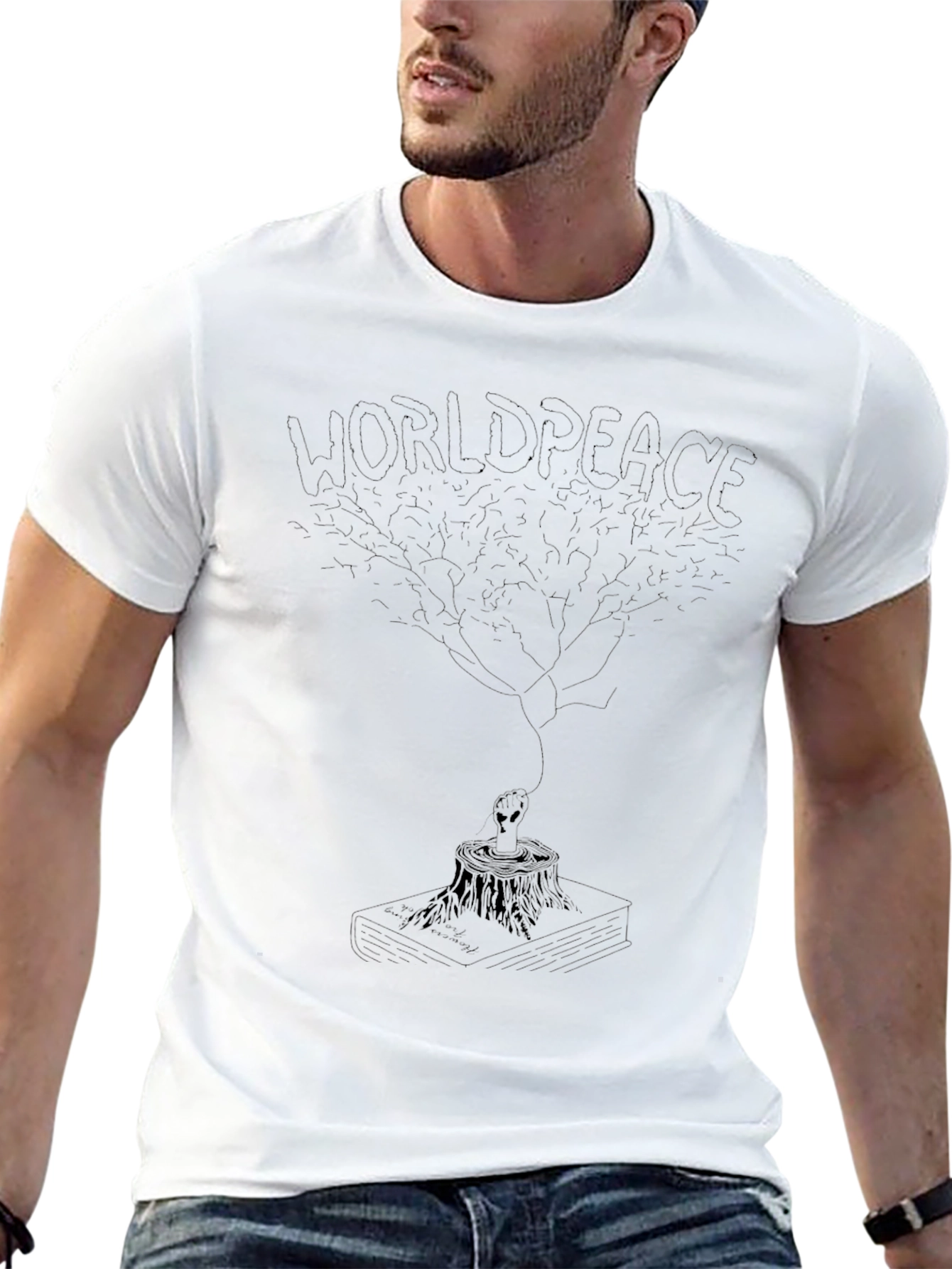 World Peace Tee - Alien and Tree Design