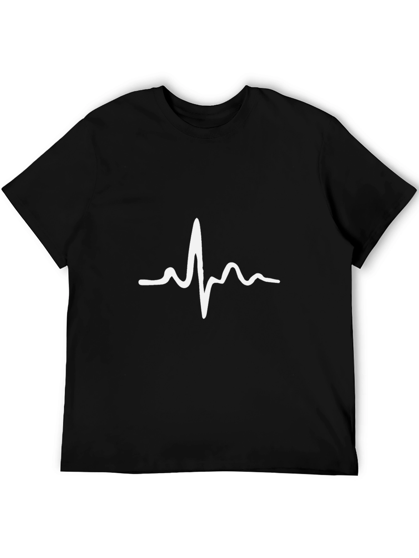 Heartbeat Graphic Tee - Trendy Black T-Shirt