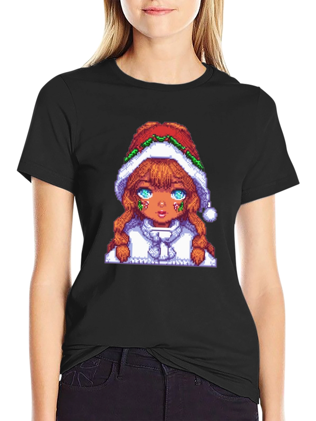 Pixel Art Christmas Girl T-Shirt