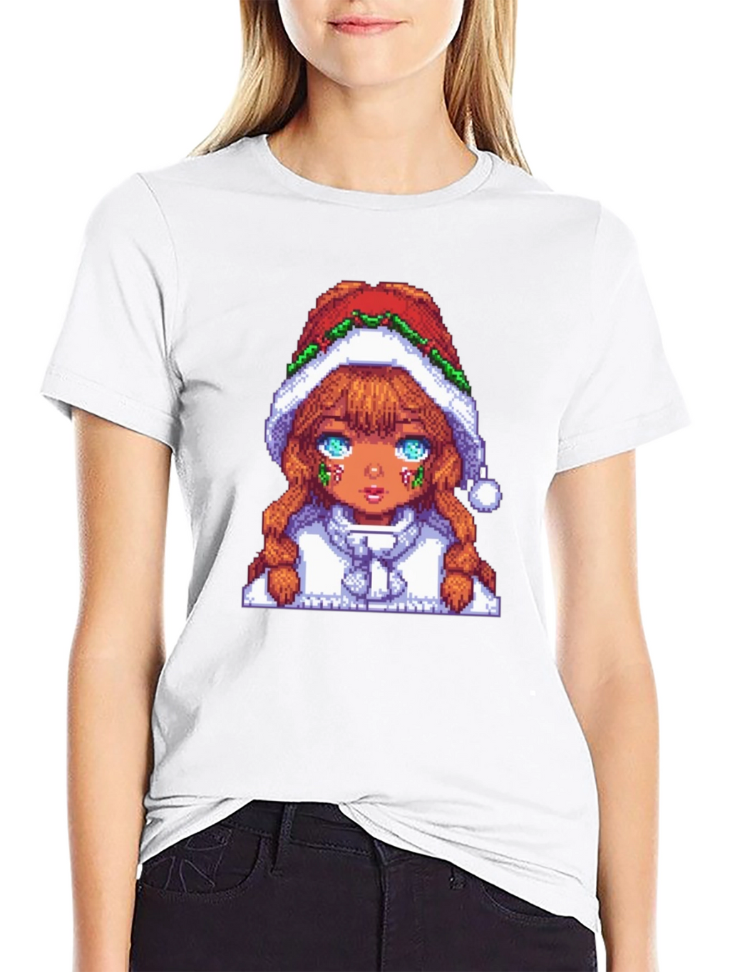 Pixel Art Christmas Girl T-Shirt