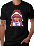Pixel Art Christmas Girl T-Shirt