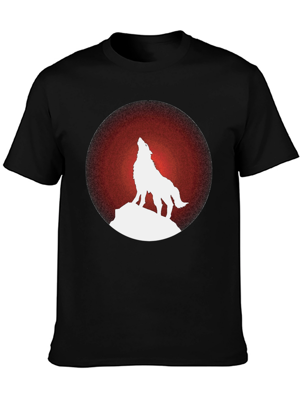 Wolf Howling at Moon Graphic Tee - Black