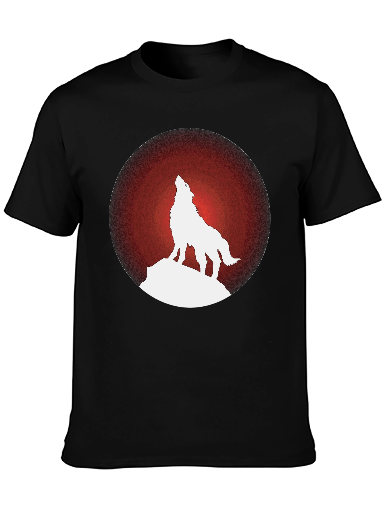 Wolf Howling at Moon Graphic Tee - Black