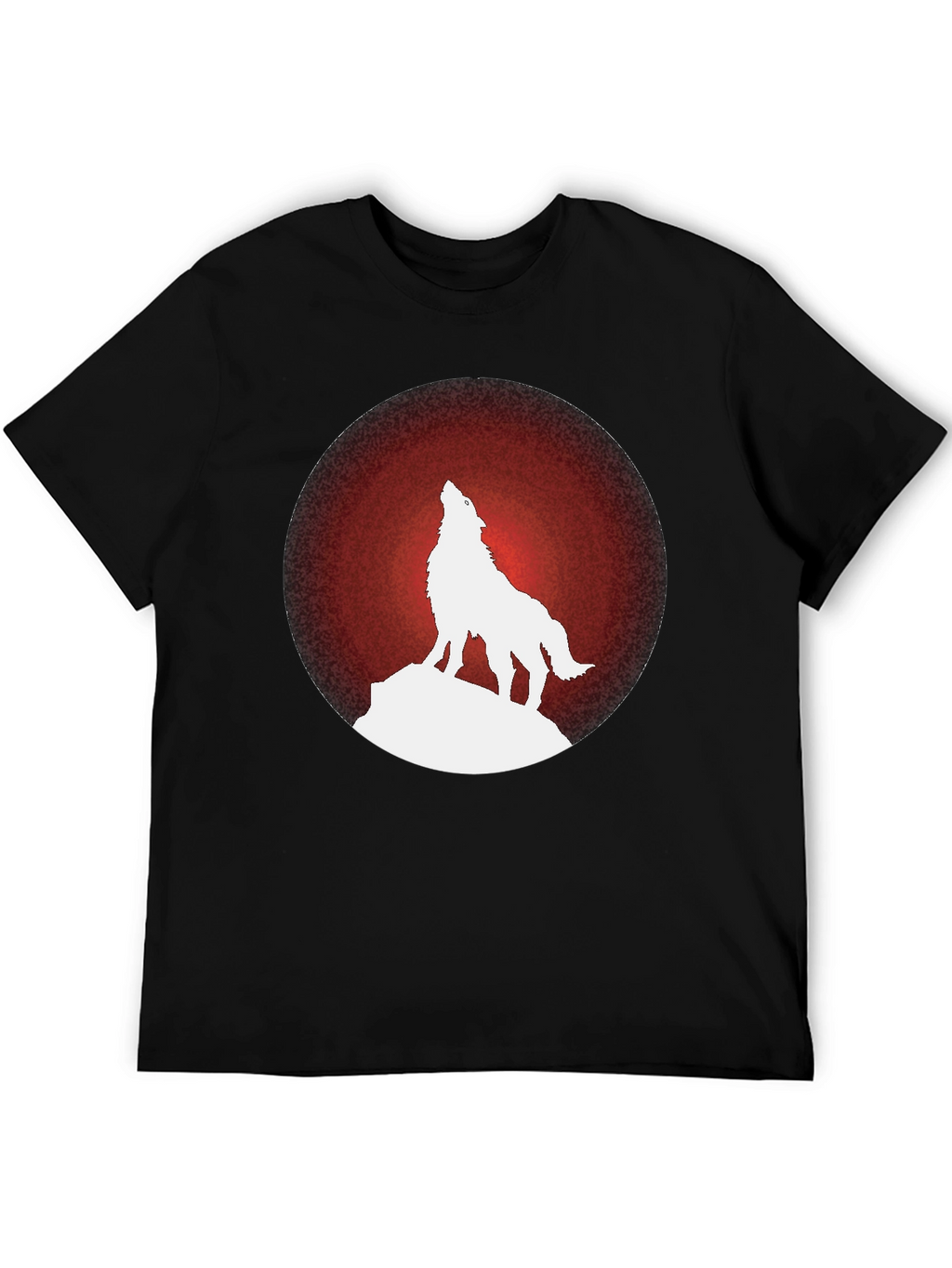 Wolf Howling at Moon Graphic Tee - Black