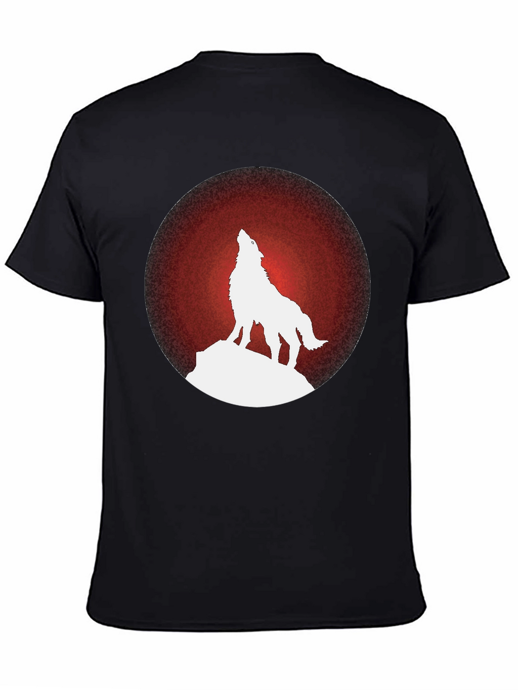 Wolf Howling at Moon Graphic Tee - Black