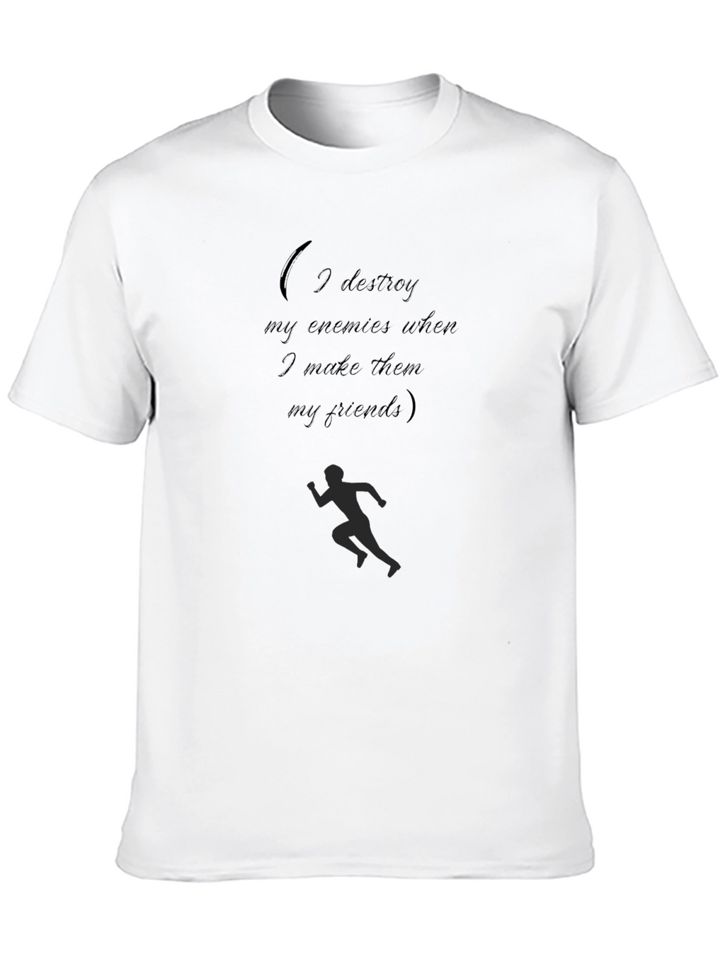 Motivational Black Tee: Enemies & Friends Design