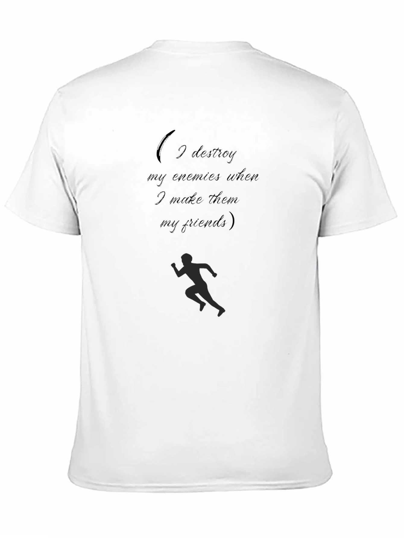Motivational Black Tee: Enemies & Friends Design