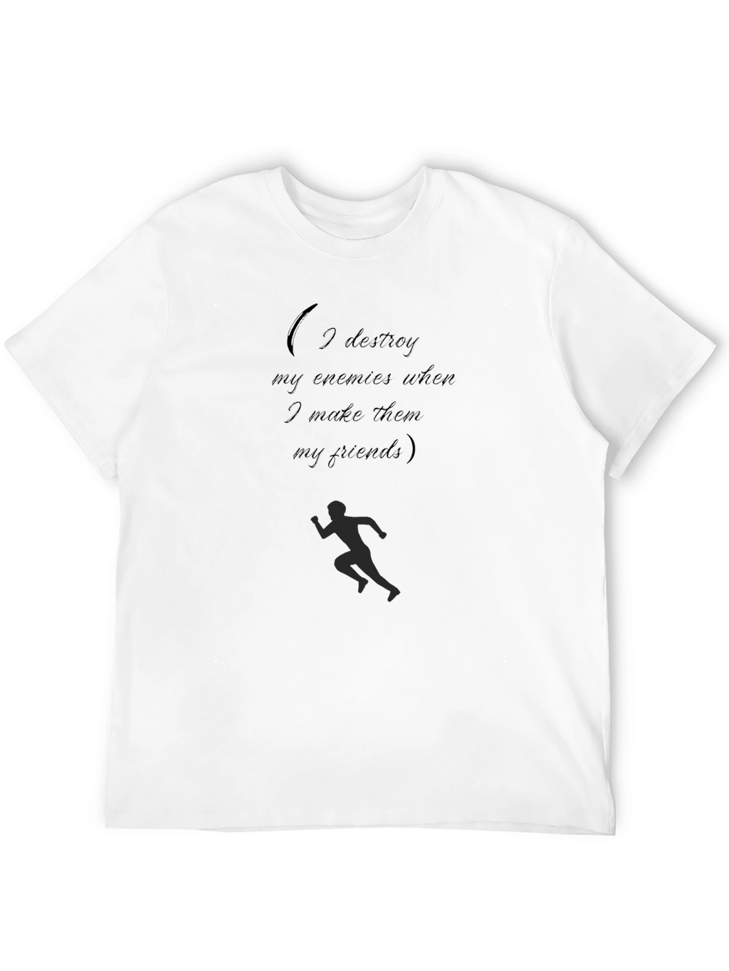 Motivational Black Tee: Enemies & Friends Design