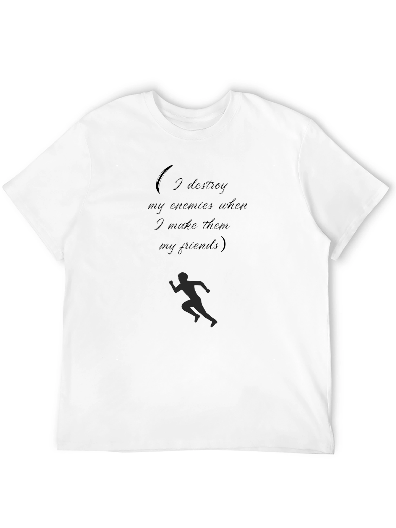 Motivational Black Tee: Enemies & Friends Design