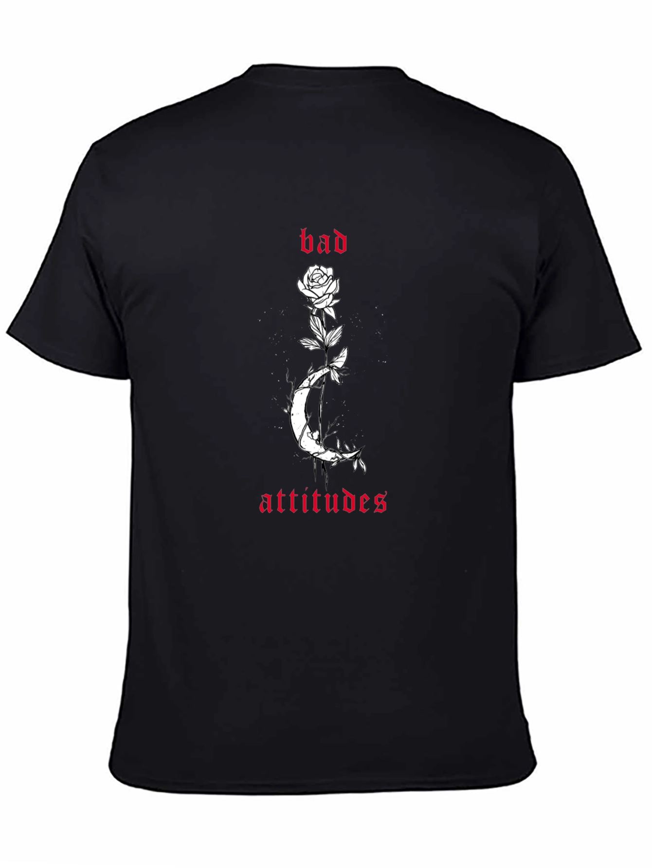 Bad Attitudes Rose and Moon Black T-Shirt
