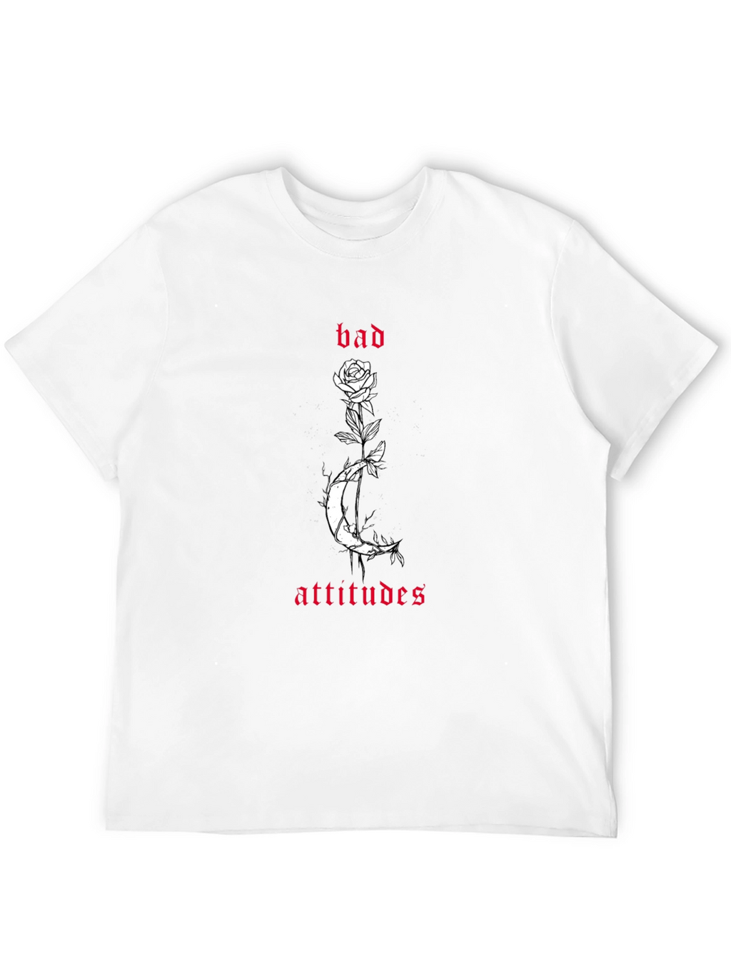 Bad Attitudes Rose and Moon Black T-Shirt