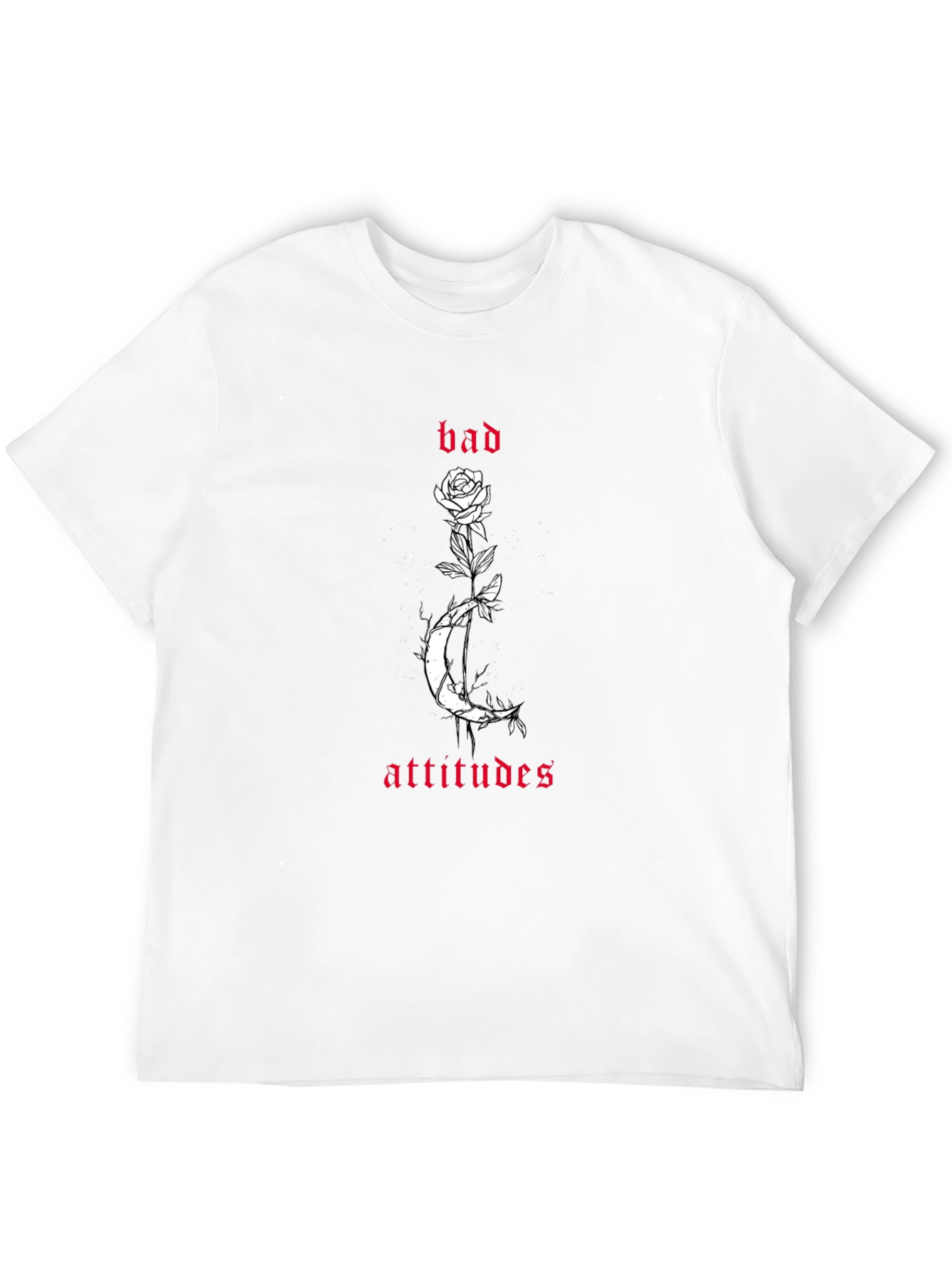 Bad Attitudes Rose and Moon Black T-Shirt