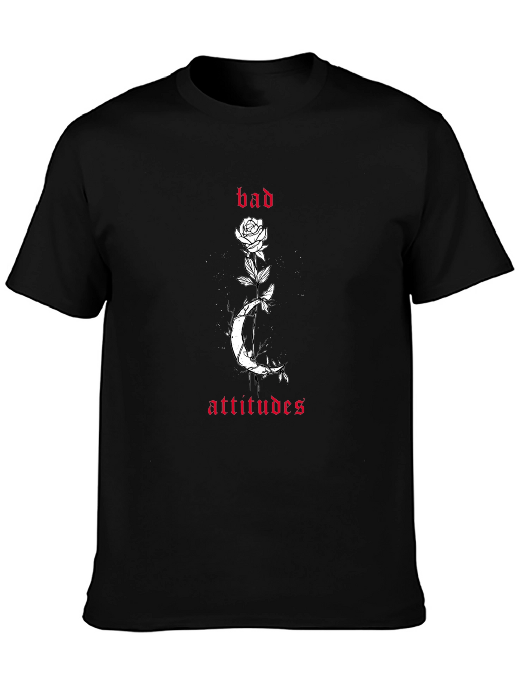 Bad Attitudes Rose and Moon Black T-Shirt