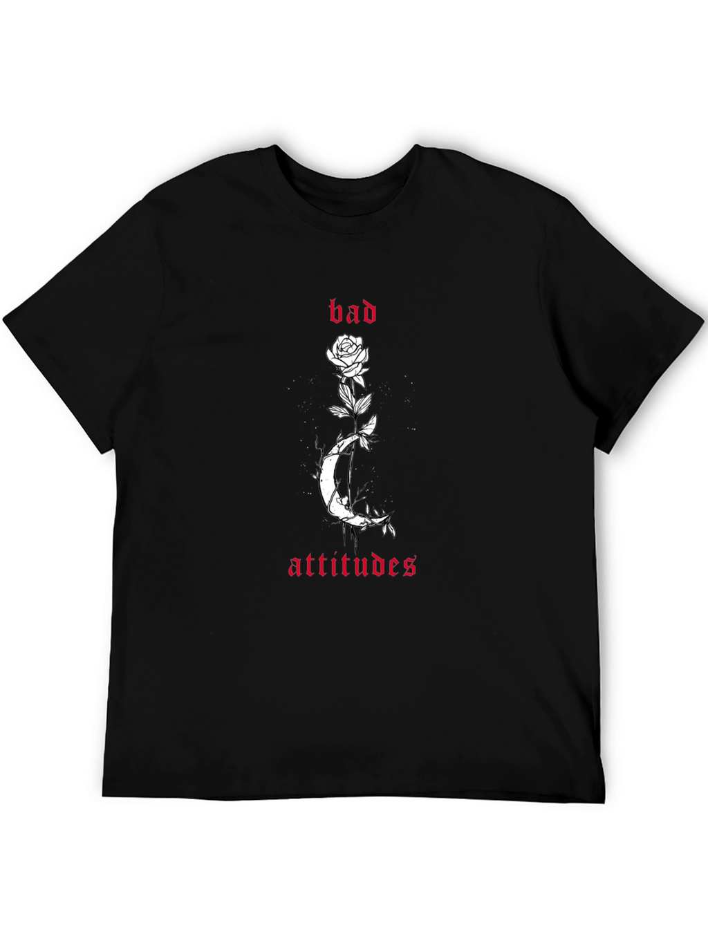 Bad Attitudes Rose and Moon Black T-Shirt