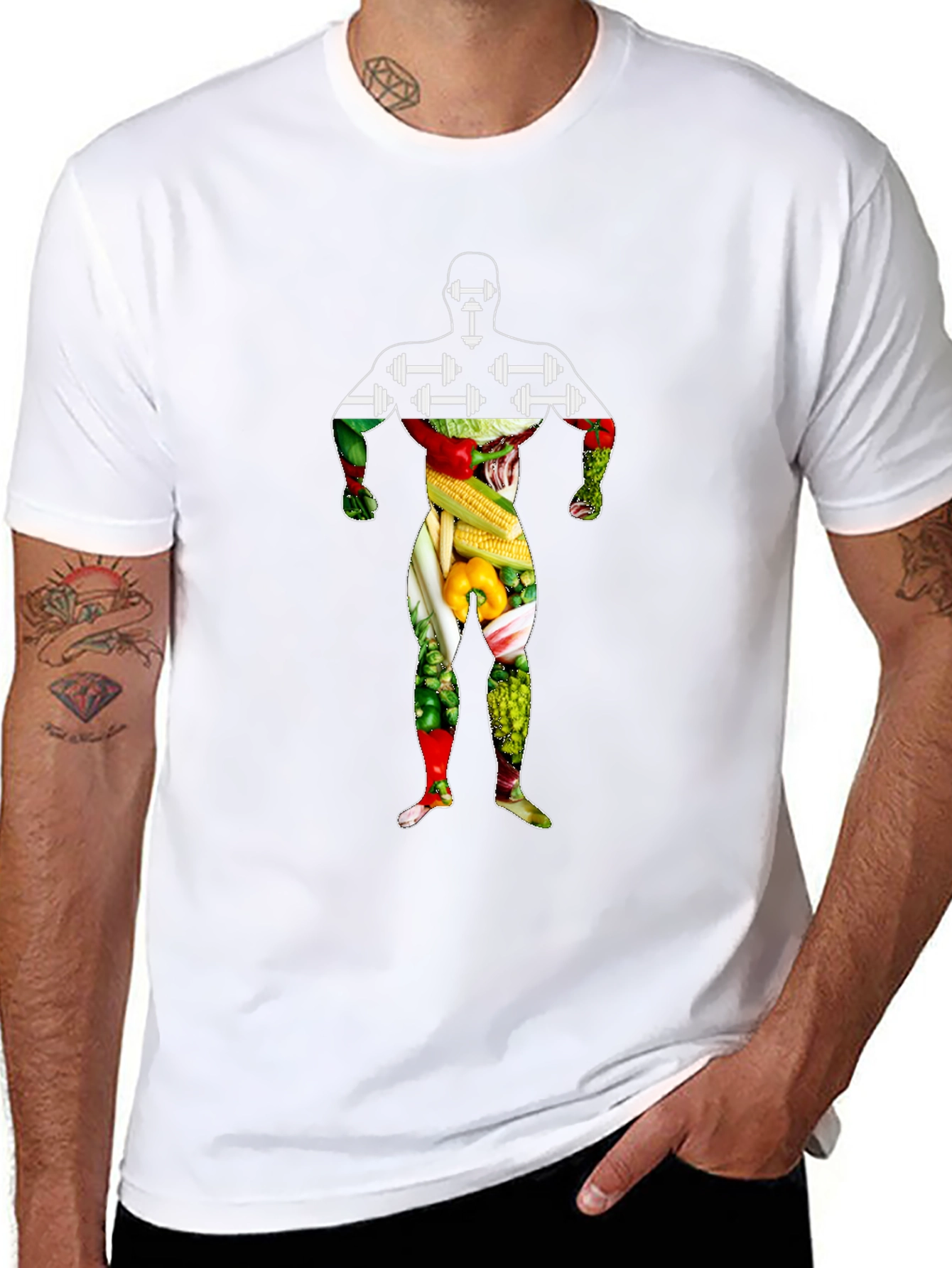 Vegan Bodybuilder T-Shirt - Black Graphic Tee
