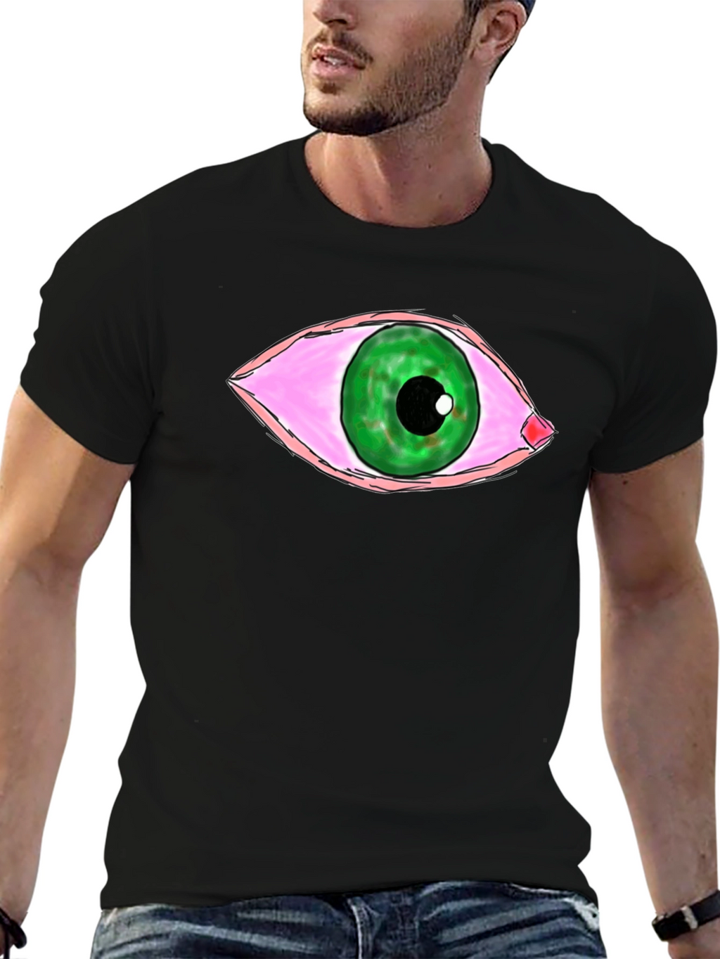 Stoned Eye Graphic T-Shirt - Unisex Black Tee