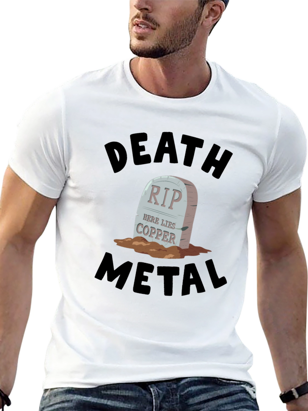 Death Metal RIP Copper Graphic Tee
