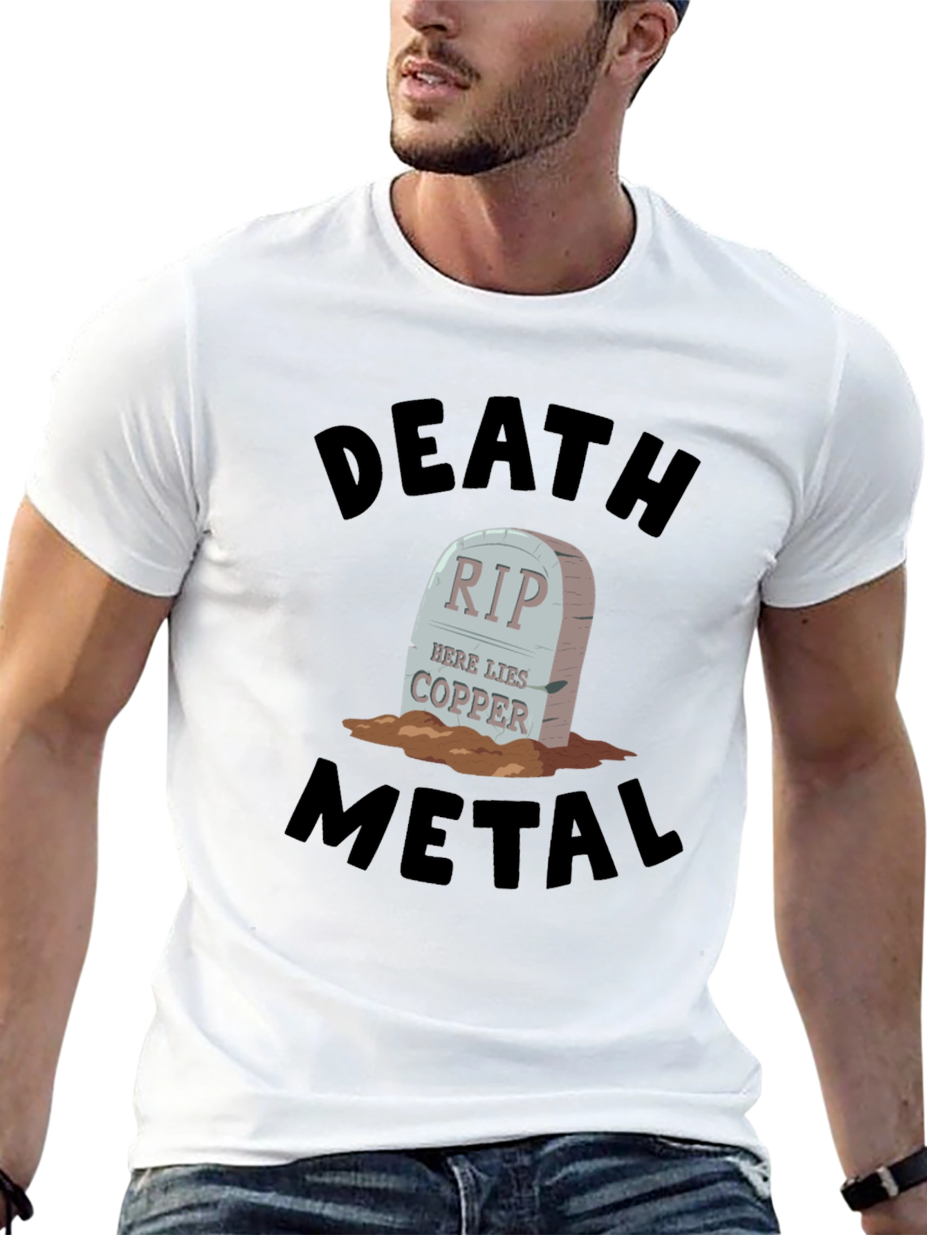 Death Metal RIP Copper Graphic Tee