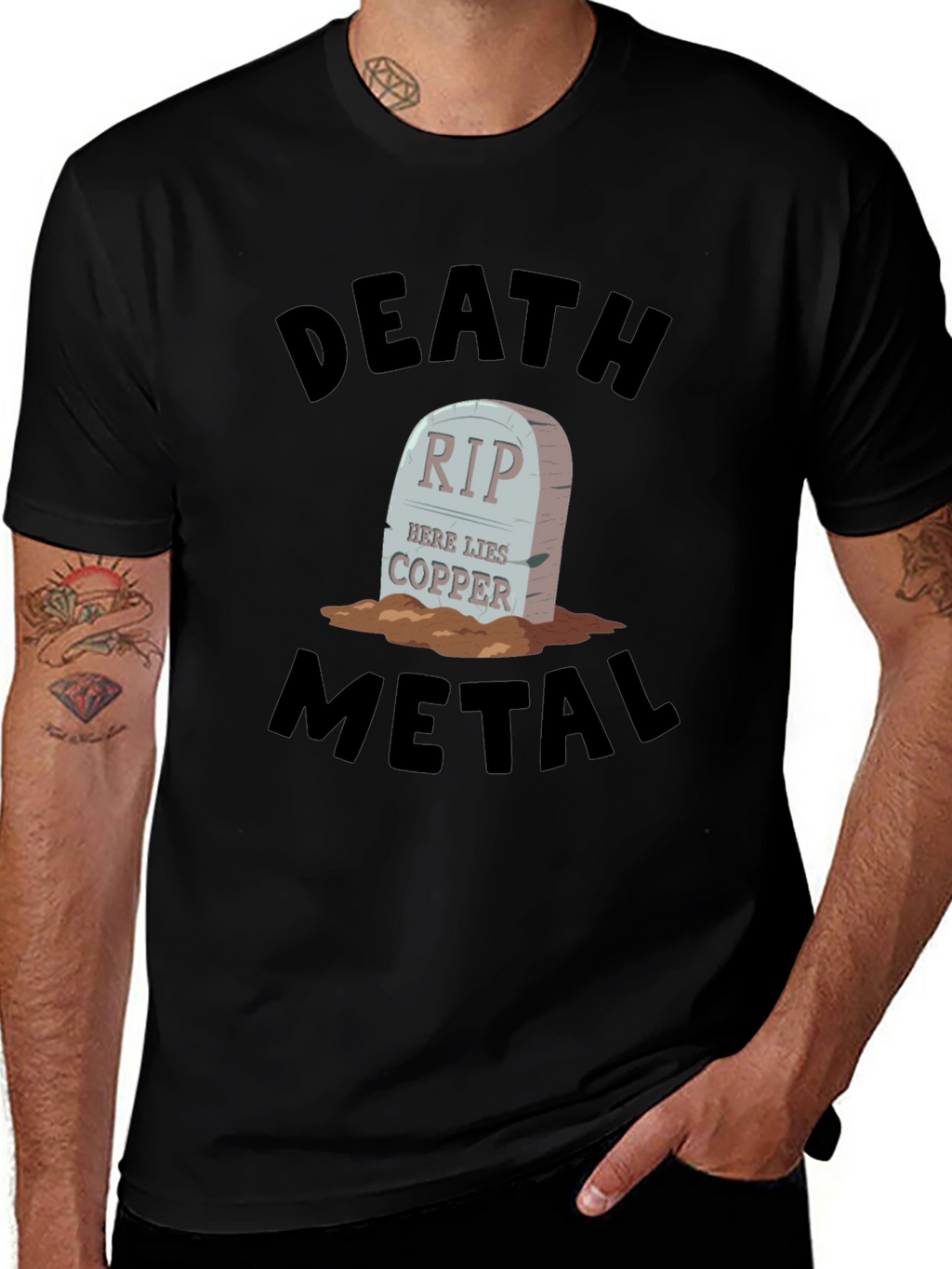 Death Metal RIP Copper Graphic Tee